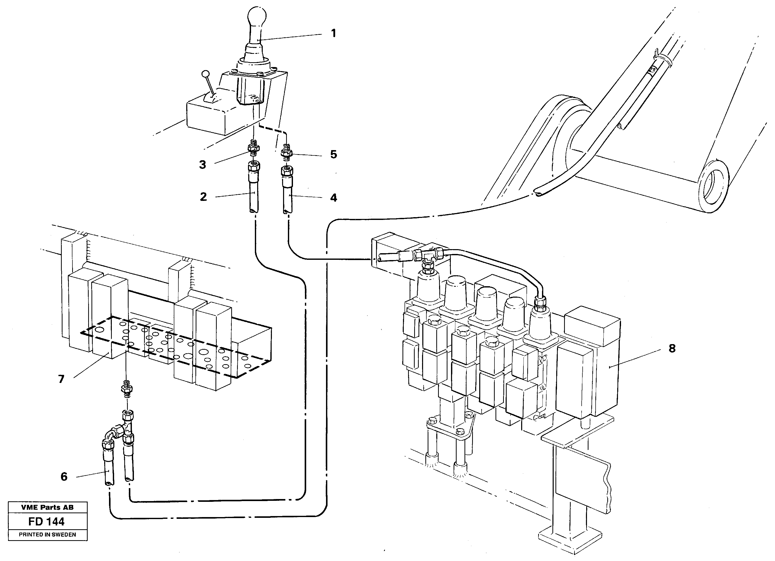 Servo hydraulics, boom — volvo parts diagram