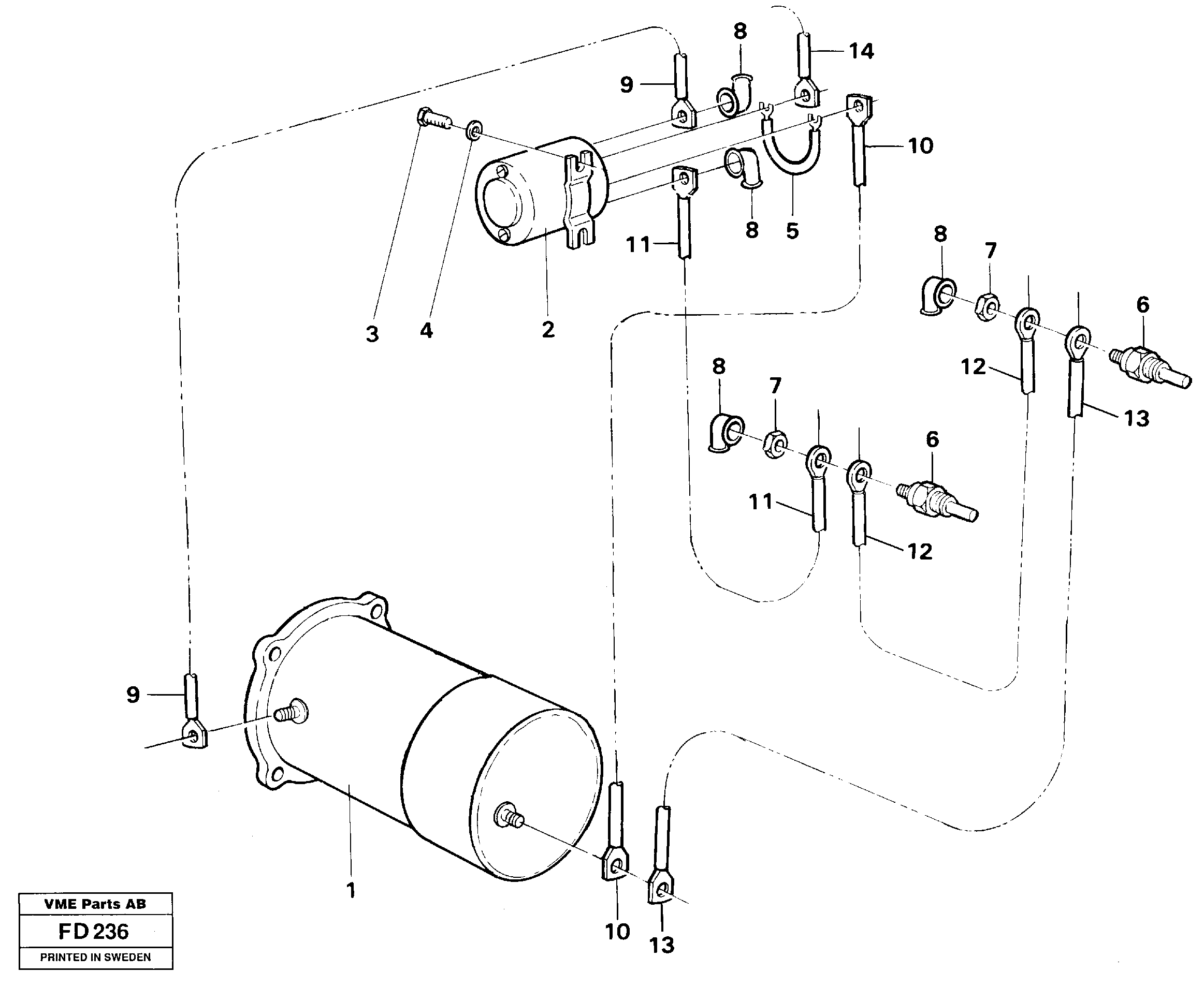 Starter element, assembly — volvo parts diagram