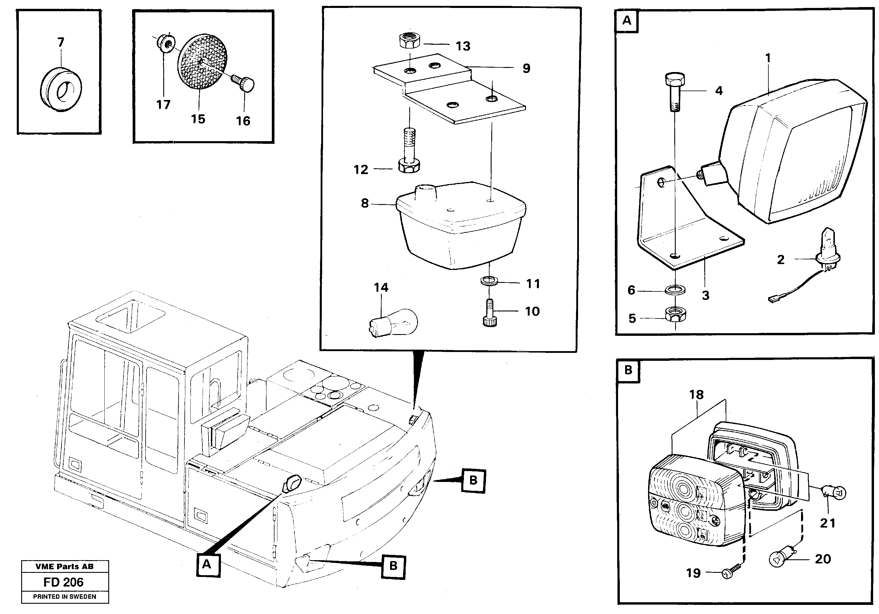 Lighting, rear — volvo parts diagram