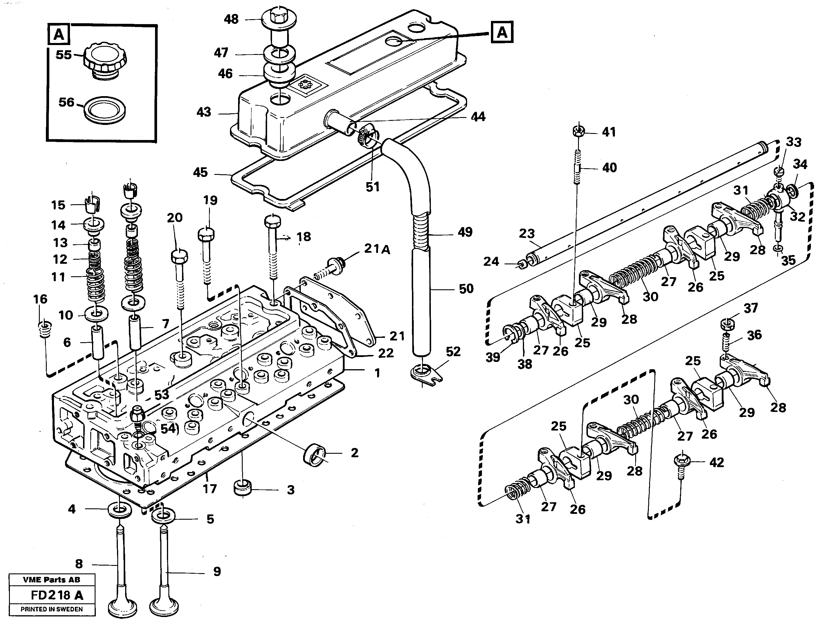 Cylinder head — volvo parts diagram