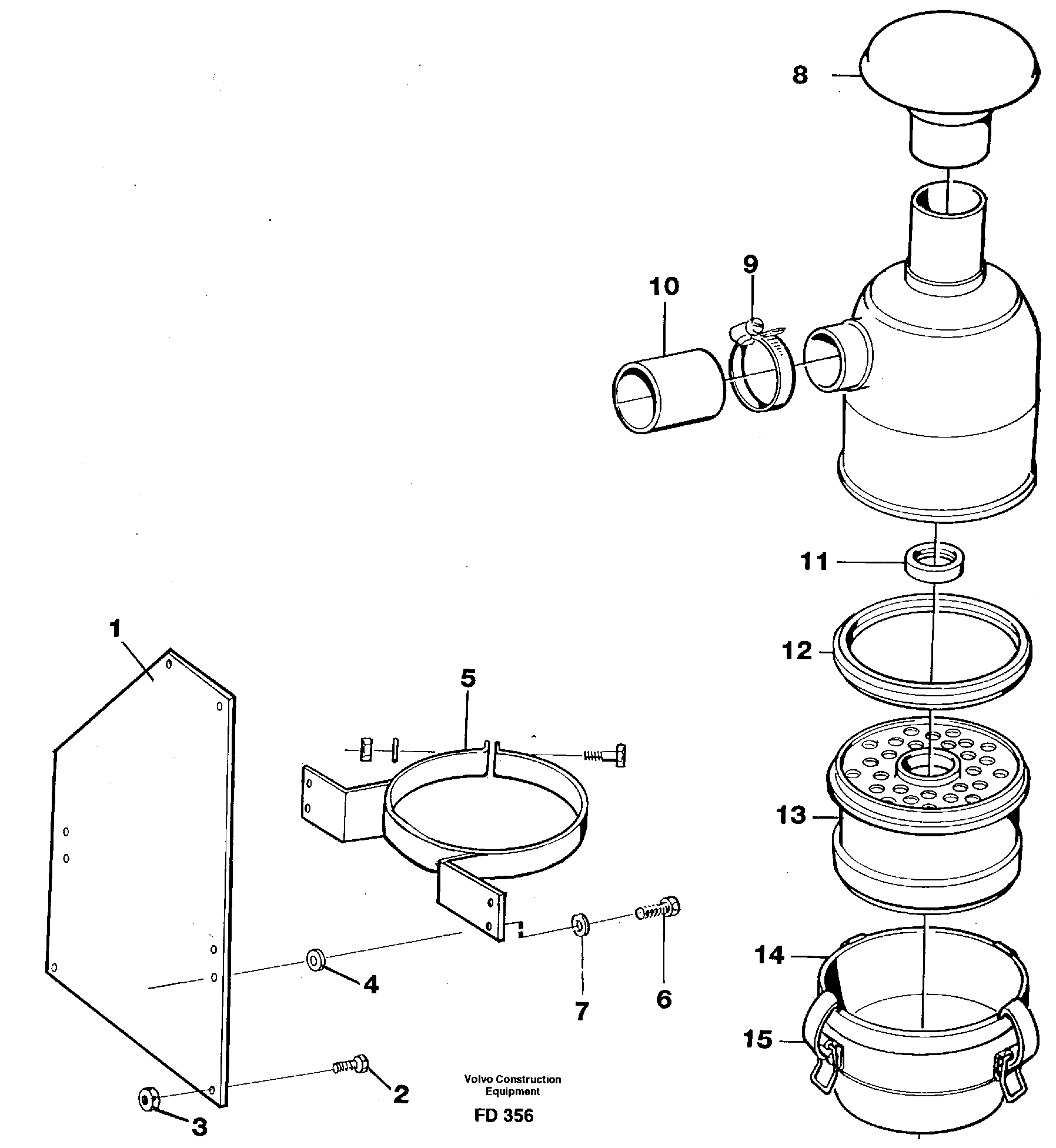 Oil bath filter  14260865 — volvo parts diagram