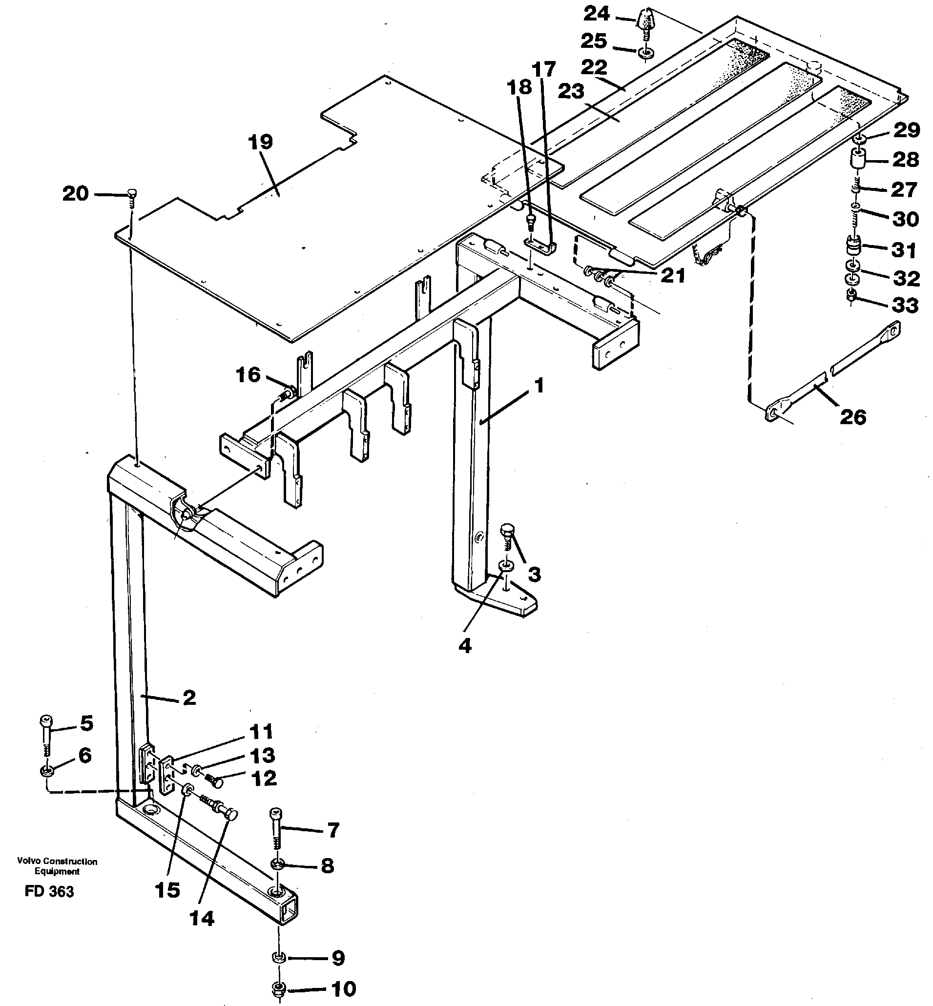 Support, cover plates, front — volvo parts diagram