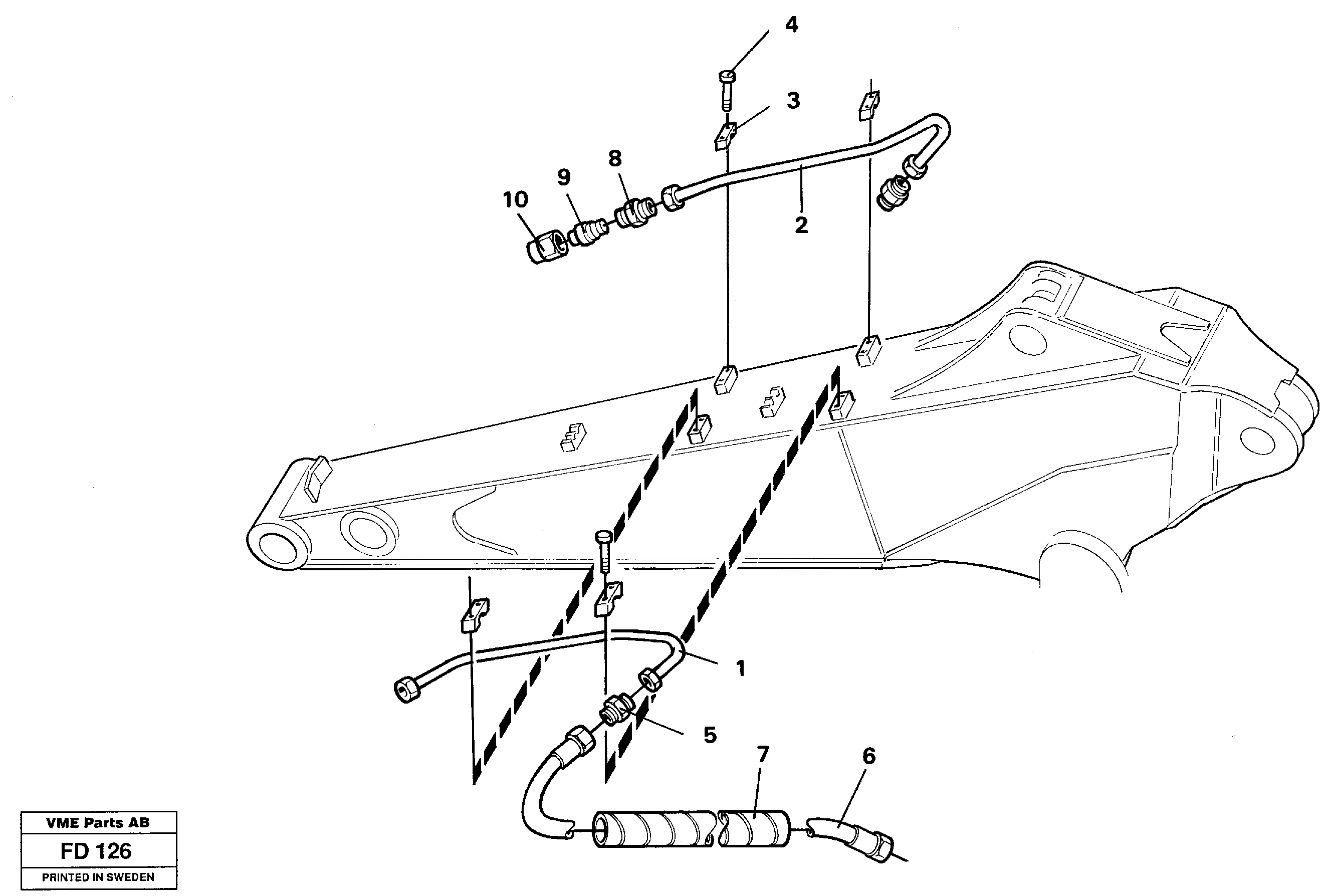 Slope bucket equipment, dipper arm  14262400 14253438 — volvo parts diagram