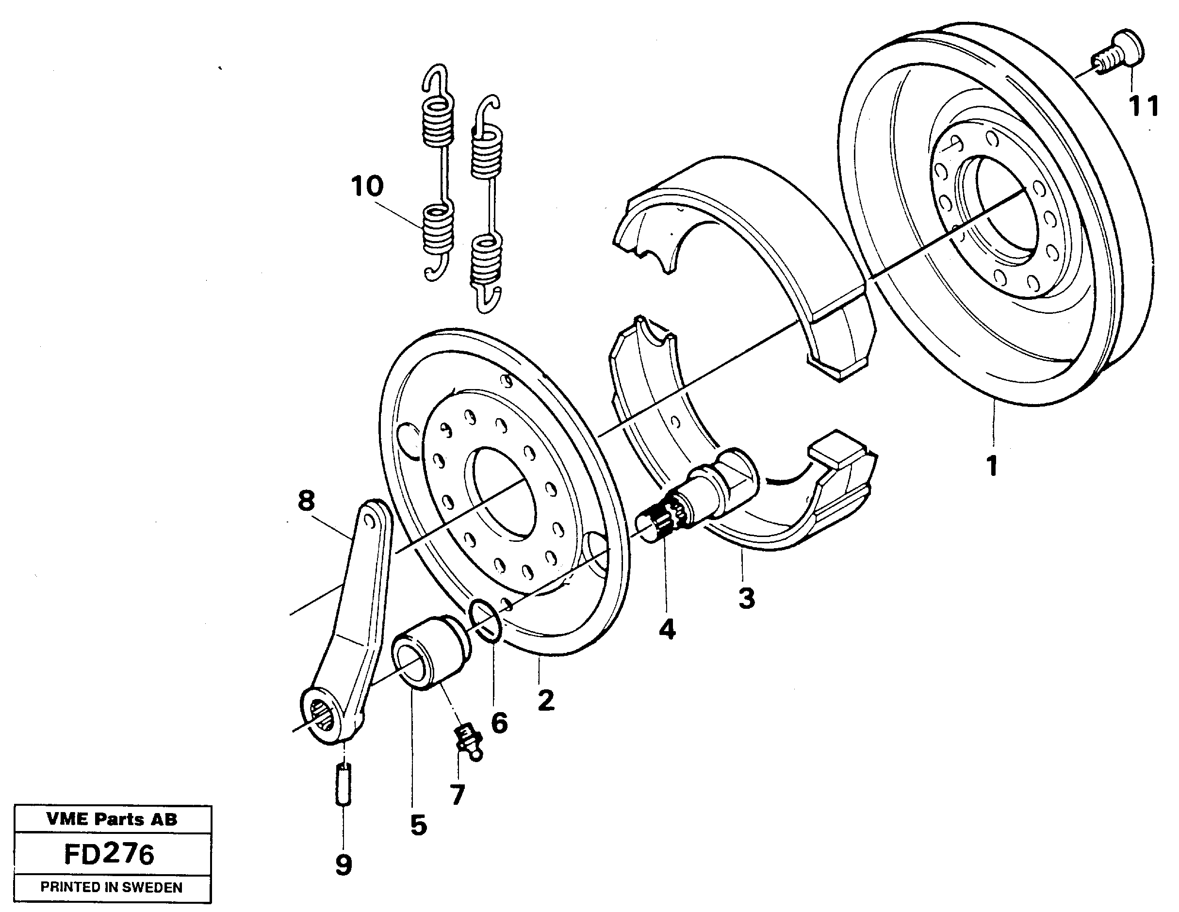 Parking brake — volvo parts diagram