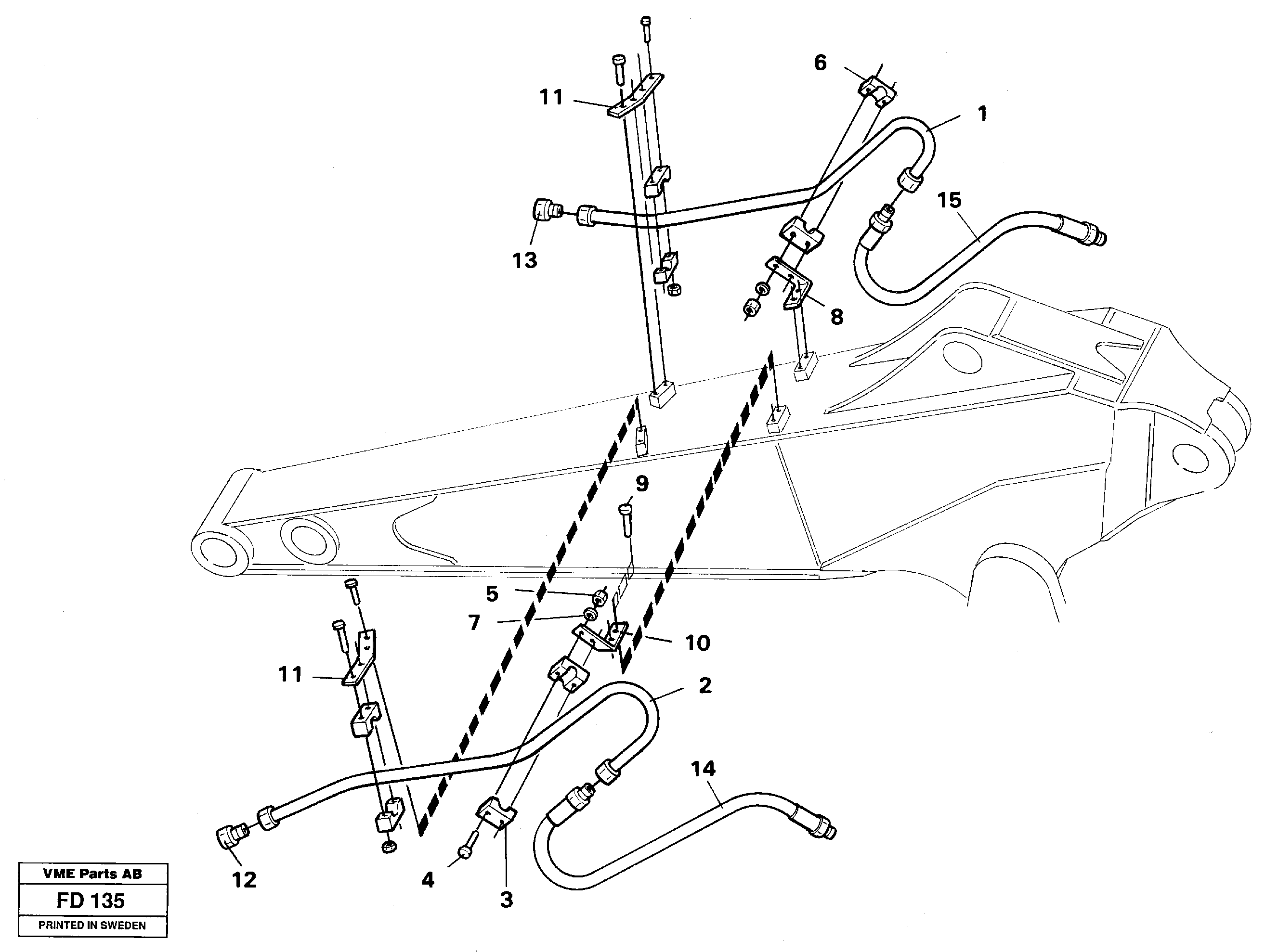 Hydr. hammer dipper 2.0m  14262399 — volvo parts diagram