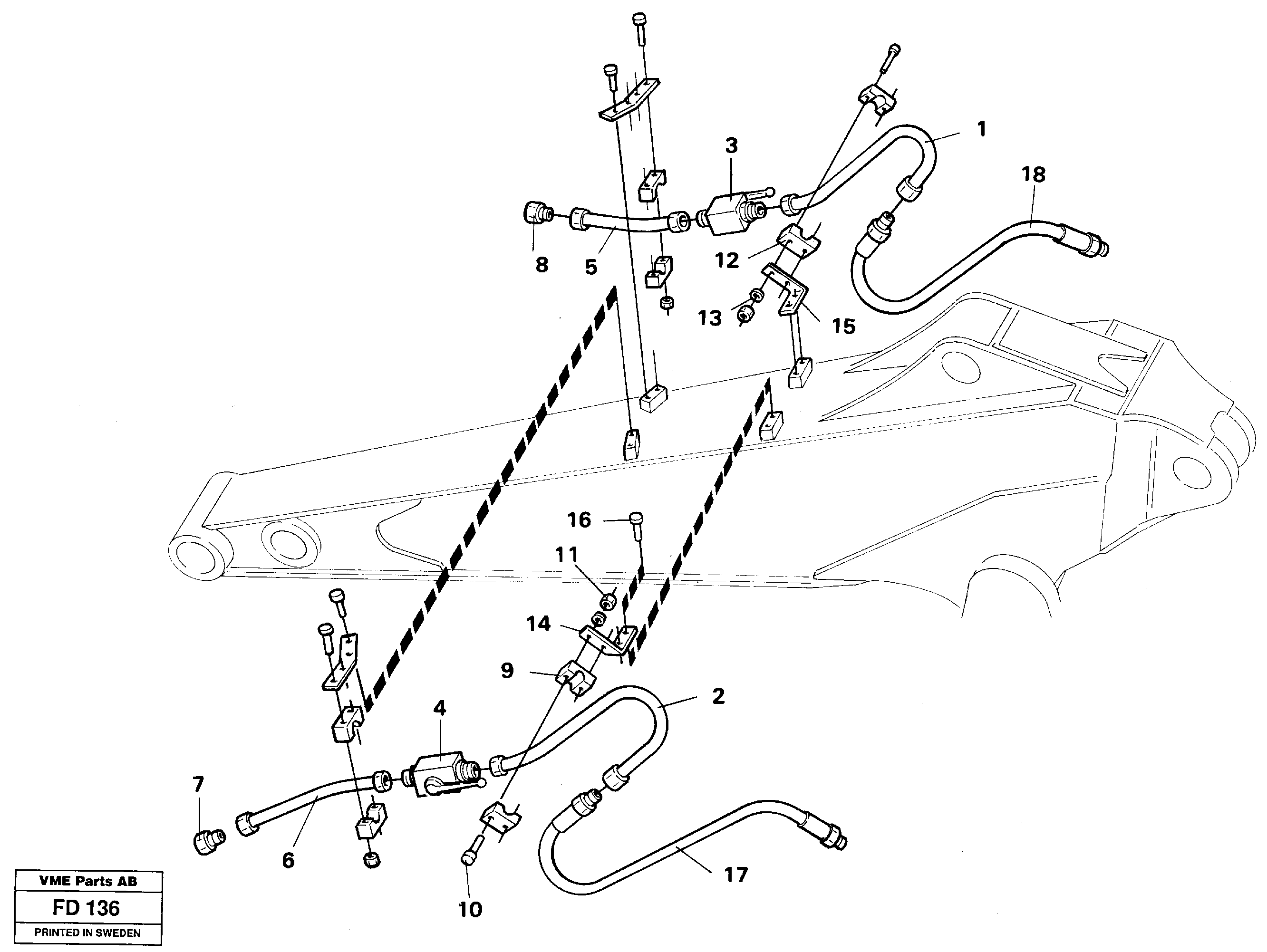 Hydr.hammer,dipper arm 2.0m,taps  14262398 — volvo parts diagram