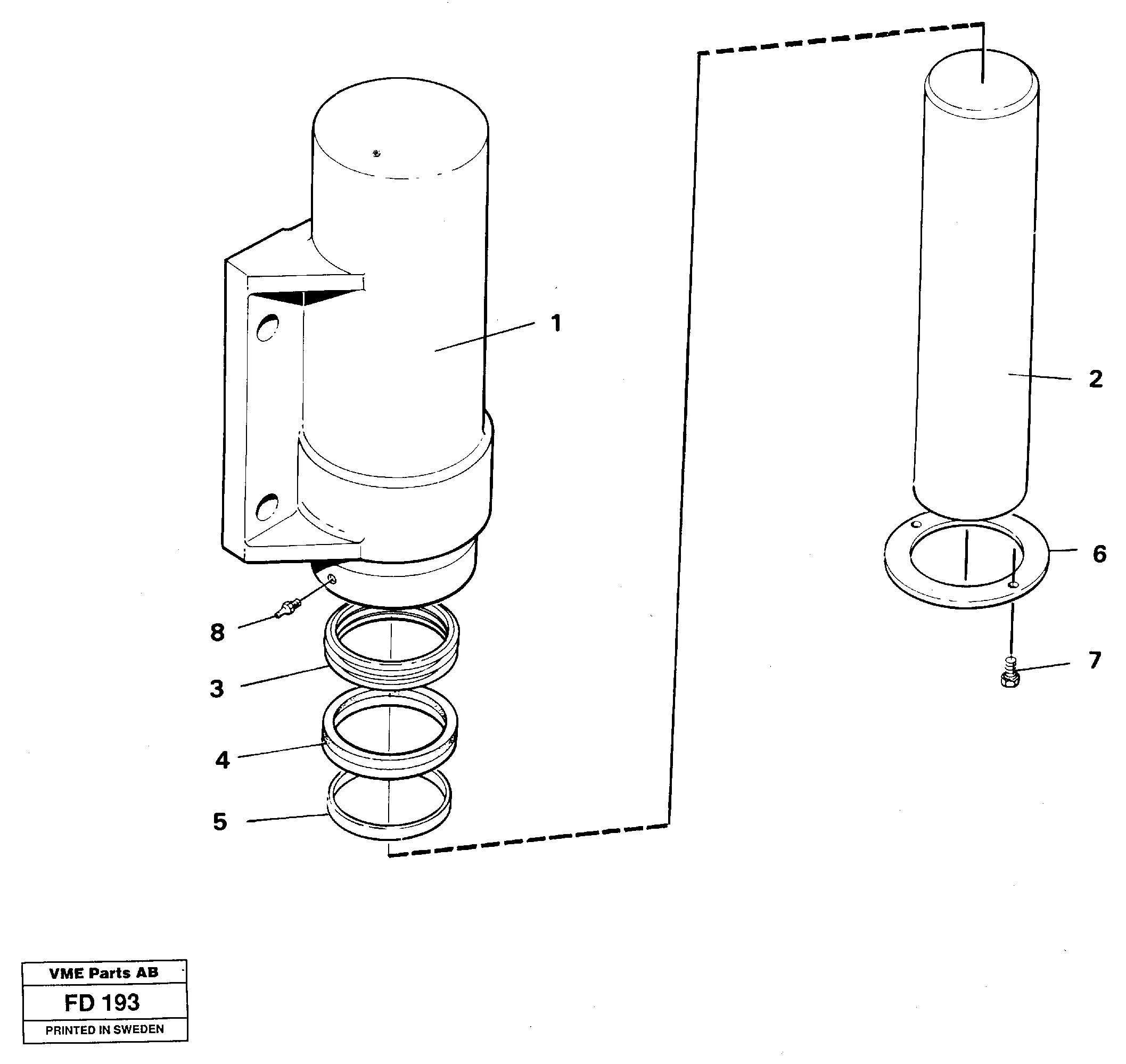 Axle locking cylinder — volvo parts diagram