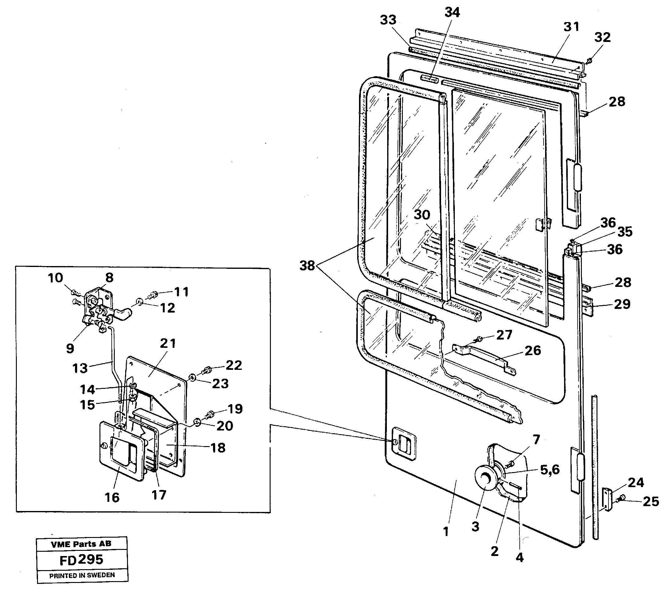 Door,drivers cab — volvo parts diagram