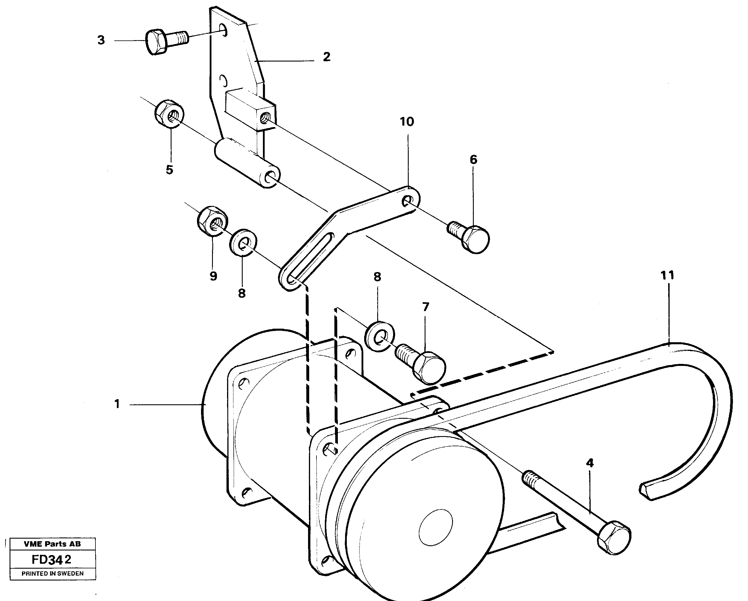Compressor with fitting parts cooling agent R134 A  14261038 SER NO 40- — volvo parts diagram