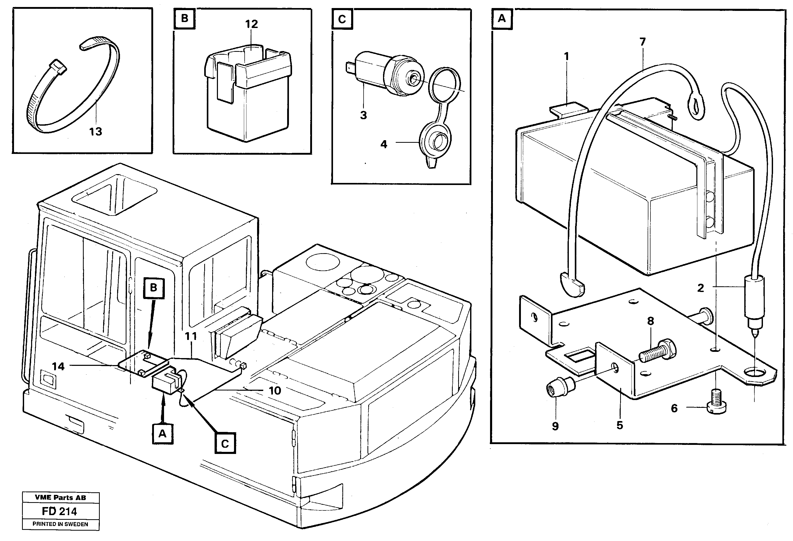 Lunch box heater  14254176 — volvo parts diagram