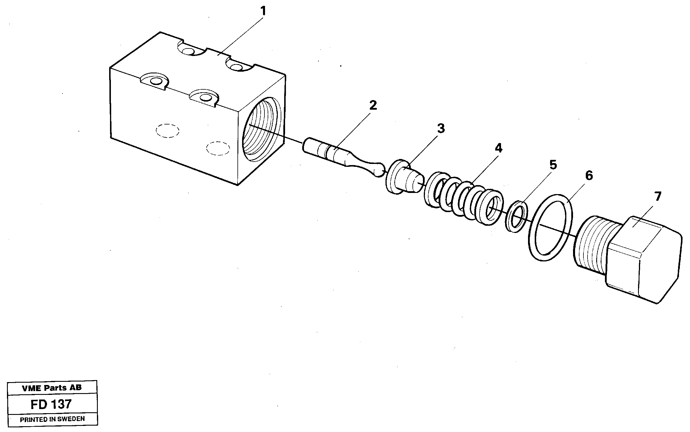 Pressure limiting valve, four-way valve — volvo parts diagram