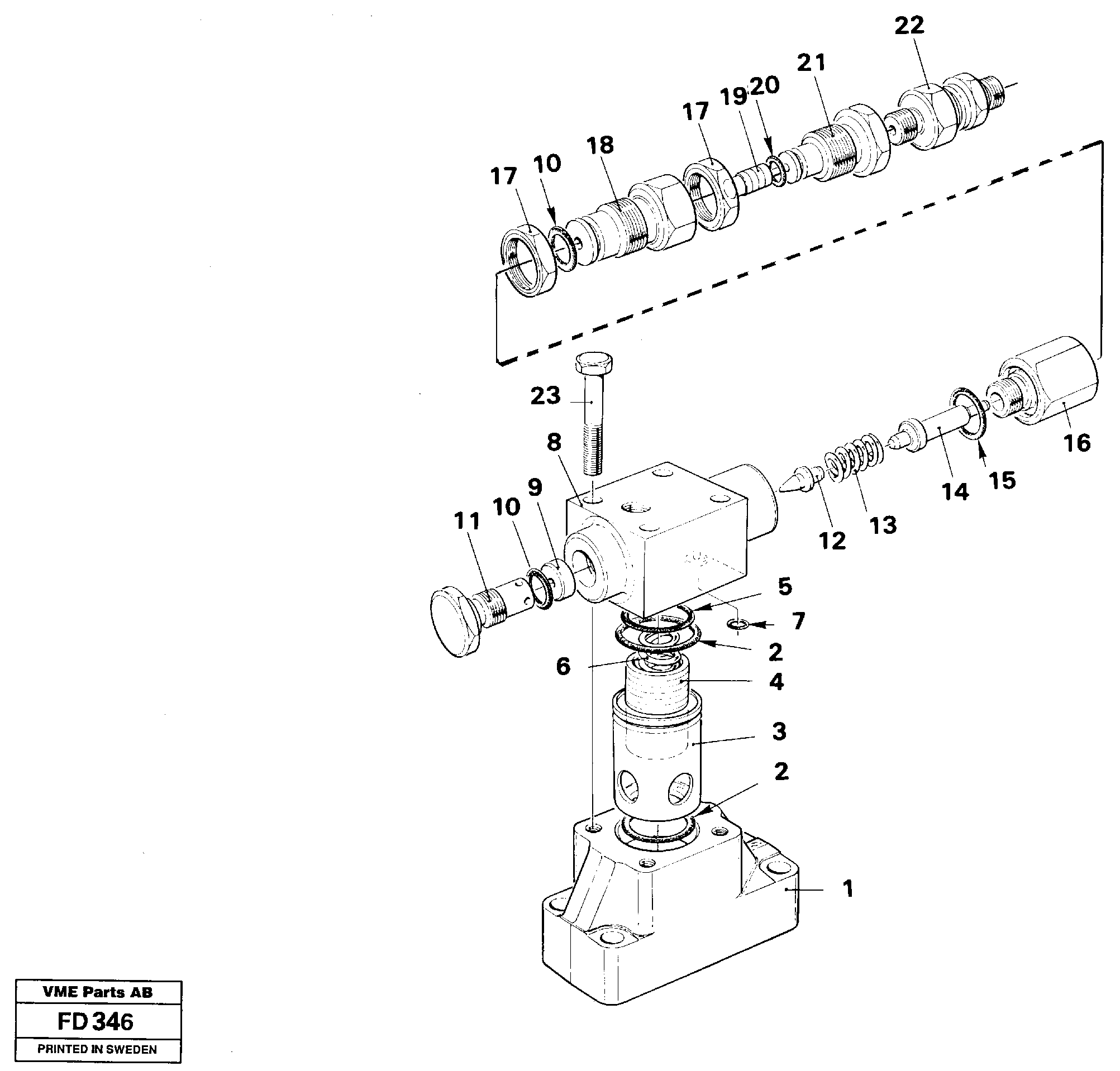 Pressure limiting valve, slew motor valve — volvo parts diagram