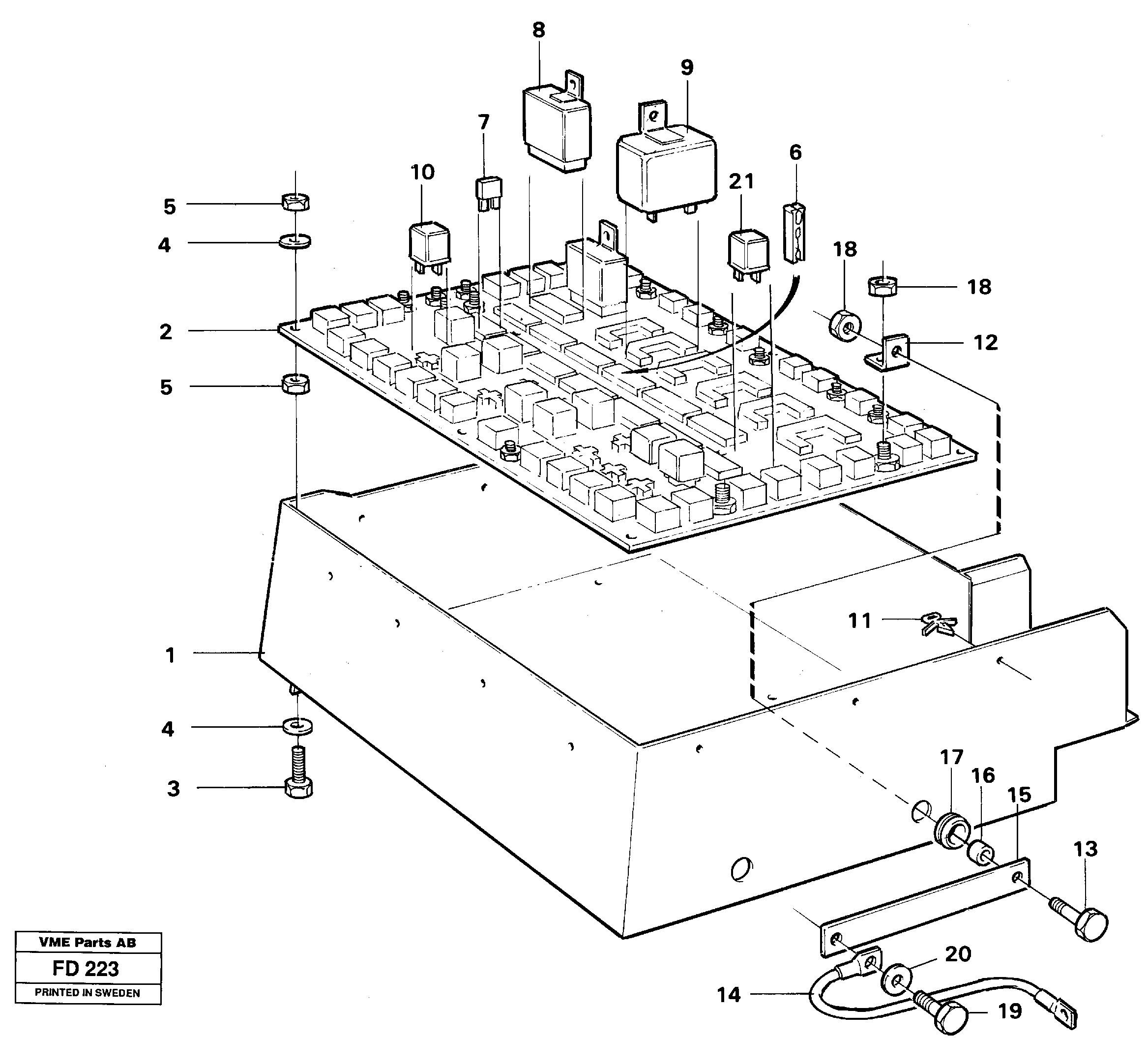 Electrical distribution box — volvo parts diagram
