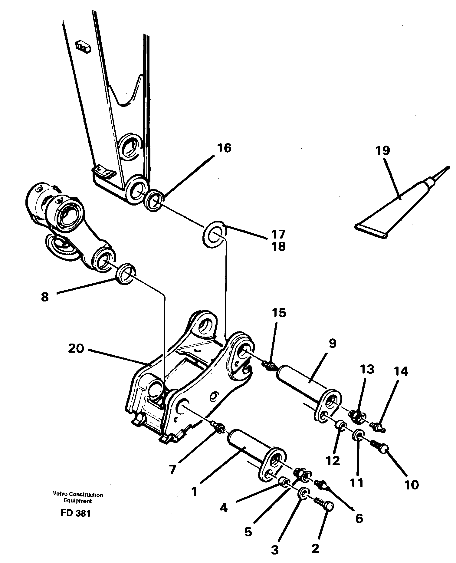 Attachements, dipper arm-quickfit — volvo parts diagram