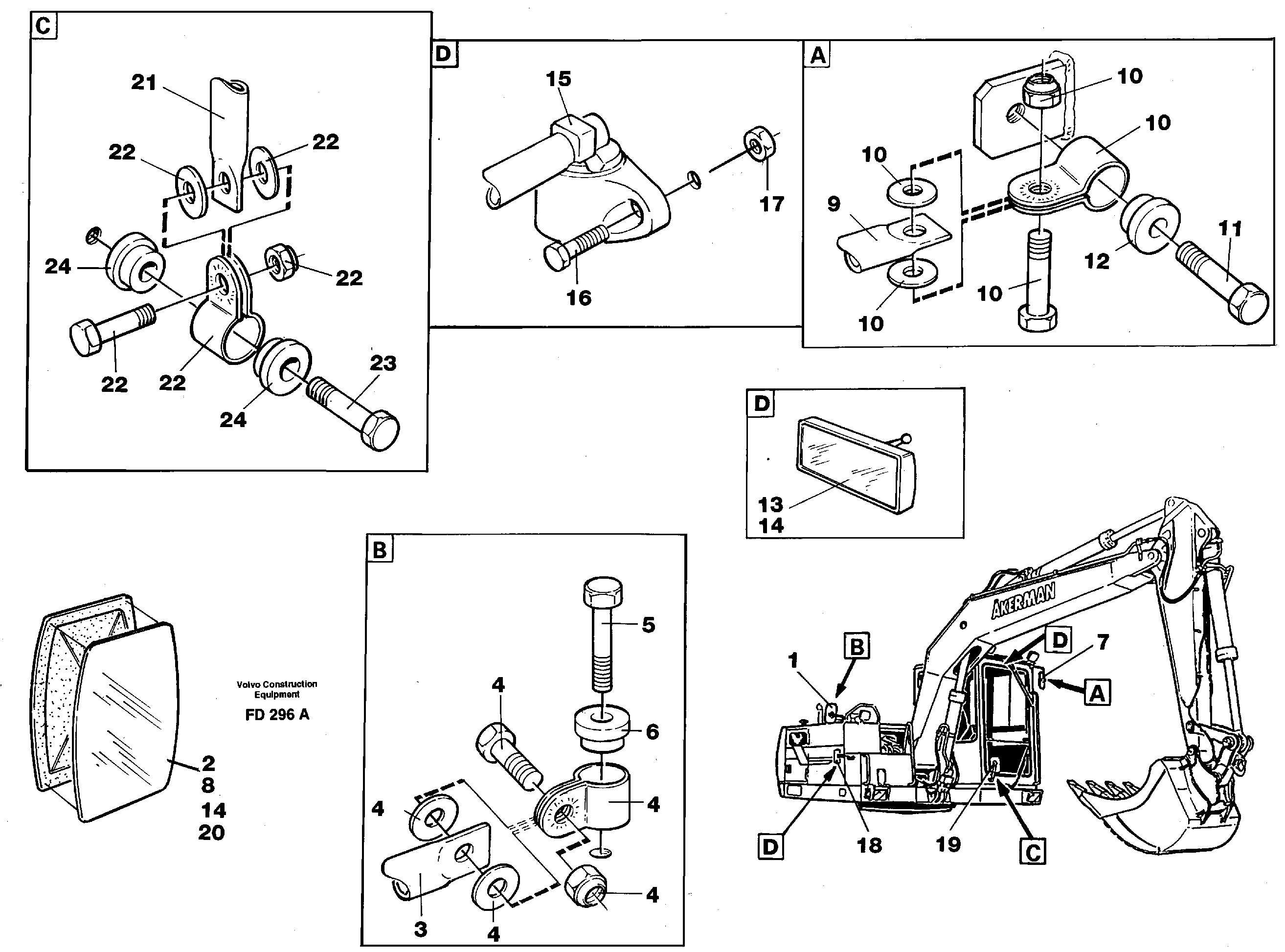 Rear view mirror — volvo parts diagram