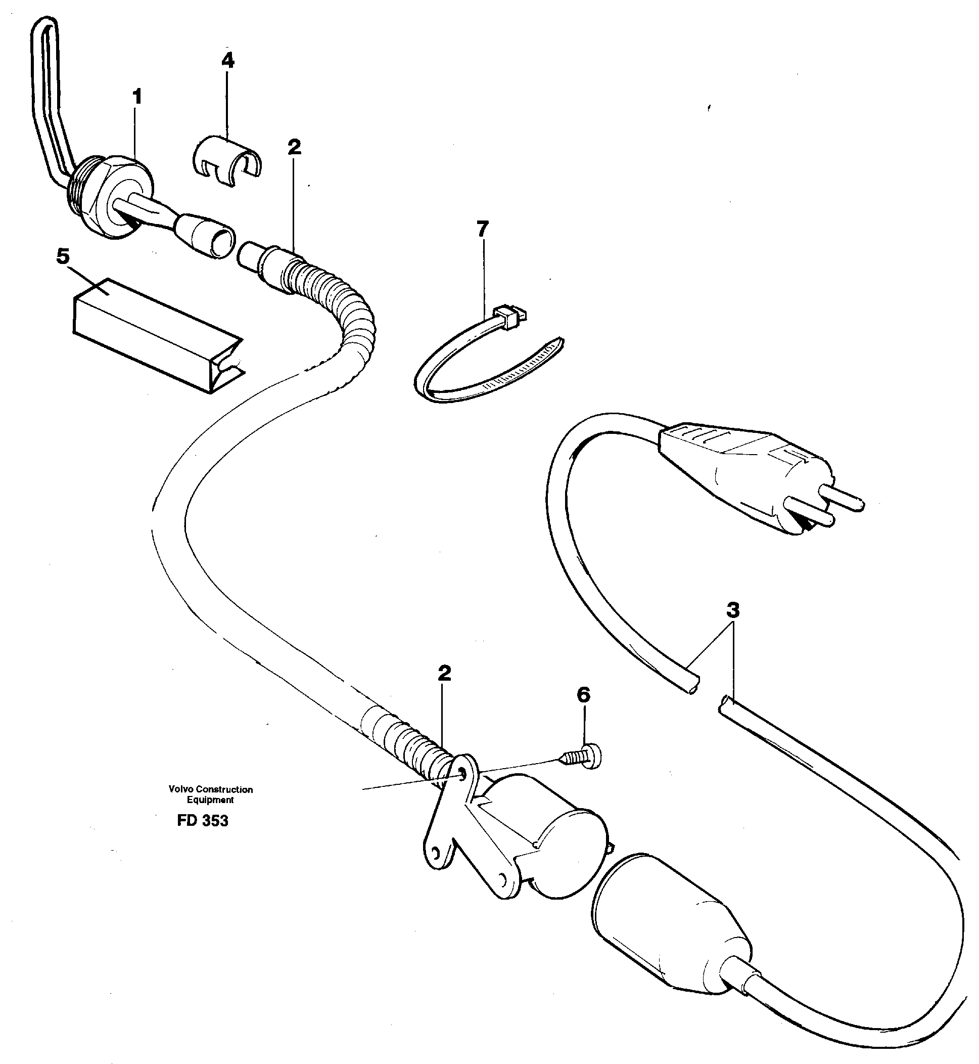 Engine heater  14260191 — volvo parts diagram