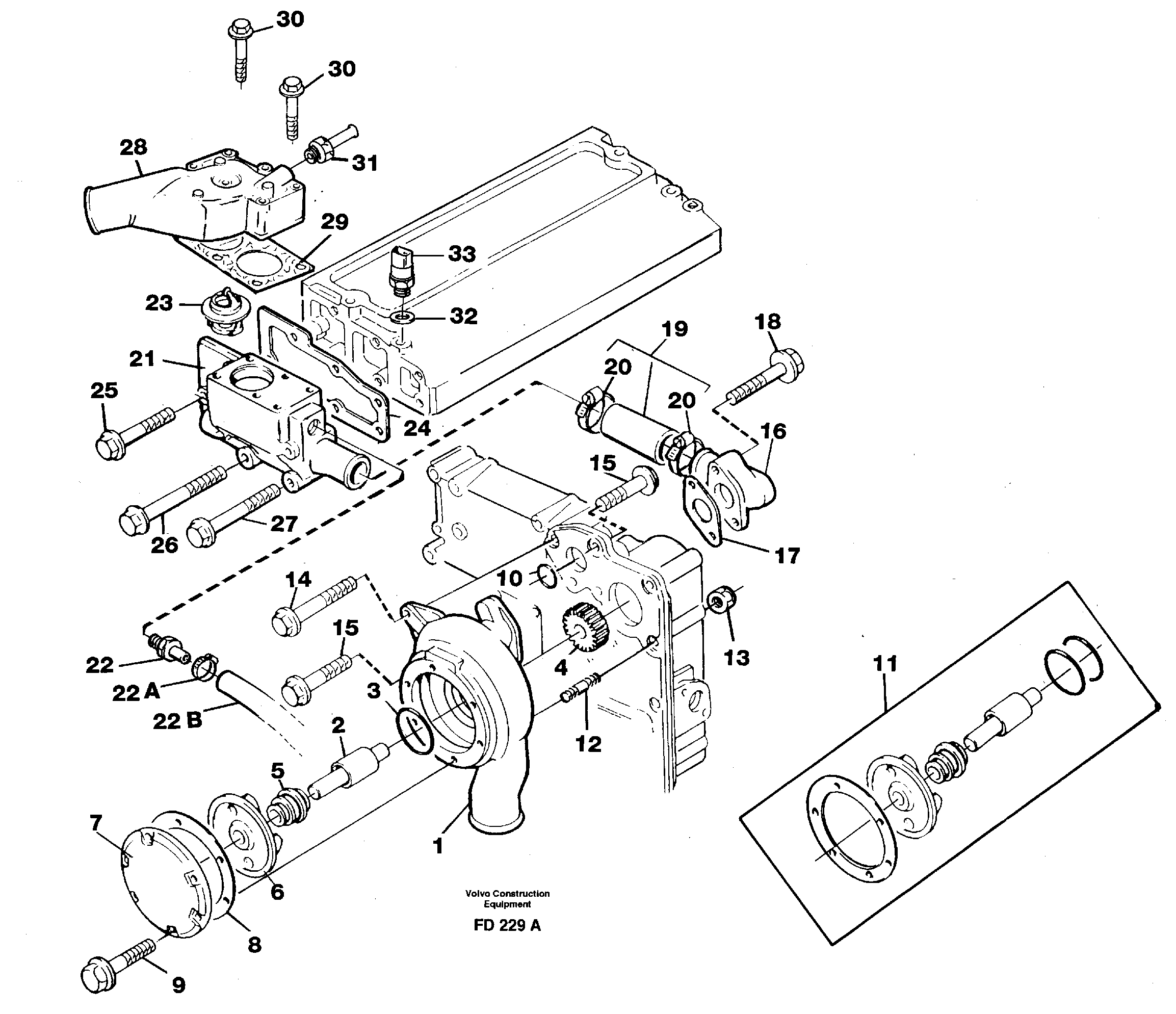 Water pump — volvo parts diagram