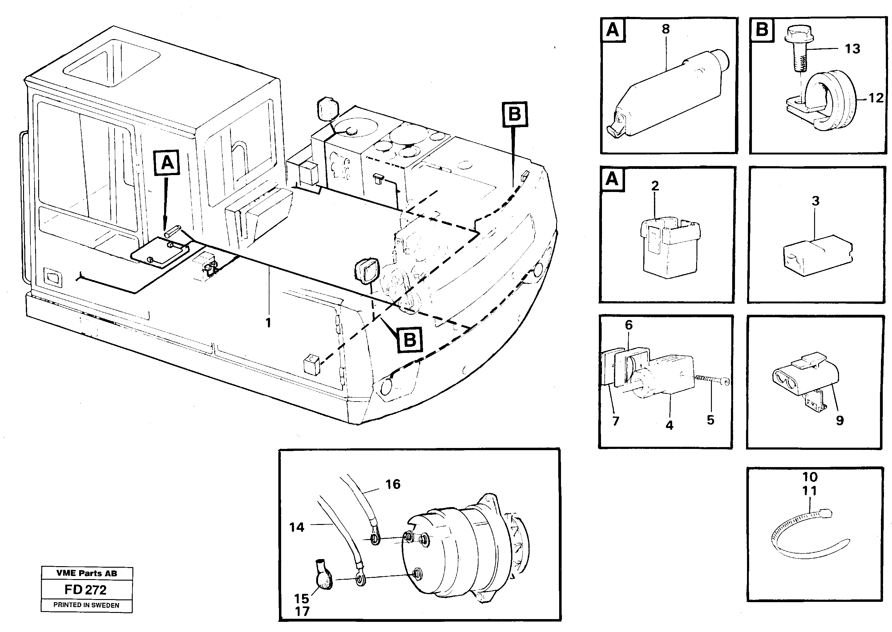 Cable harness, upper section — volvo parts diagram