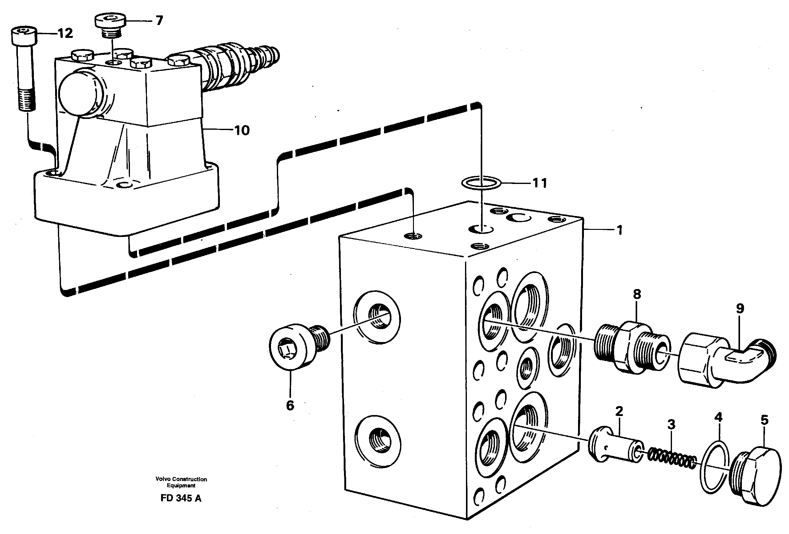 Pressure limiting valve for slew motor — volvo parts diagram
