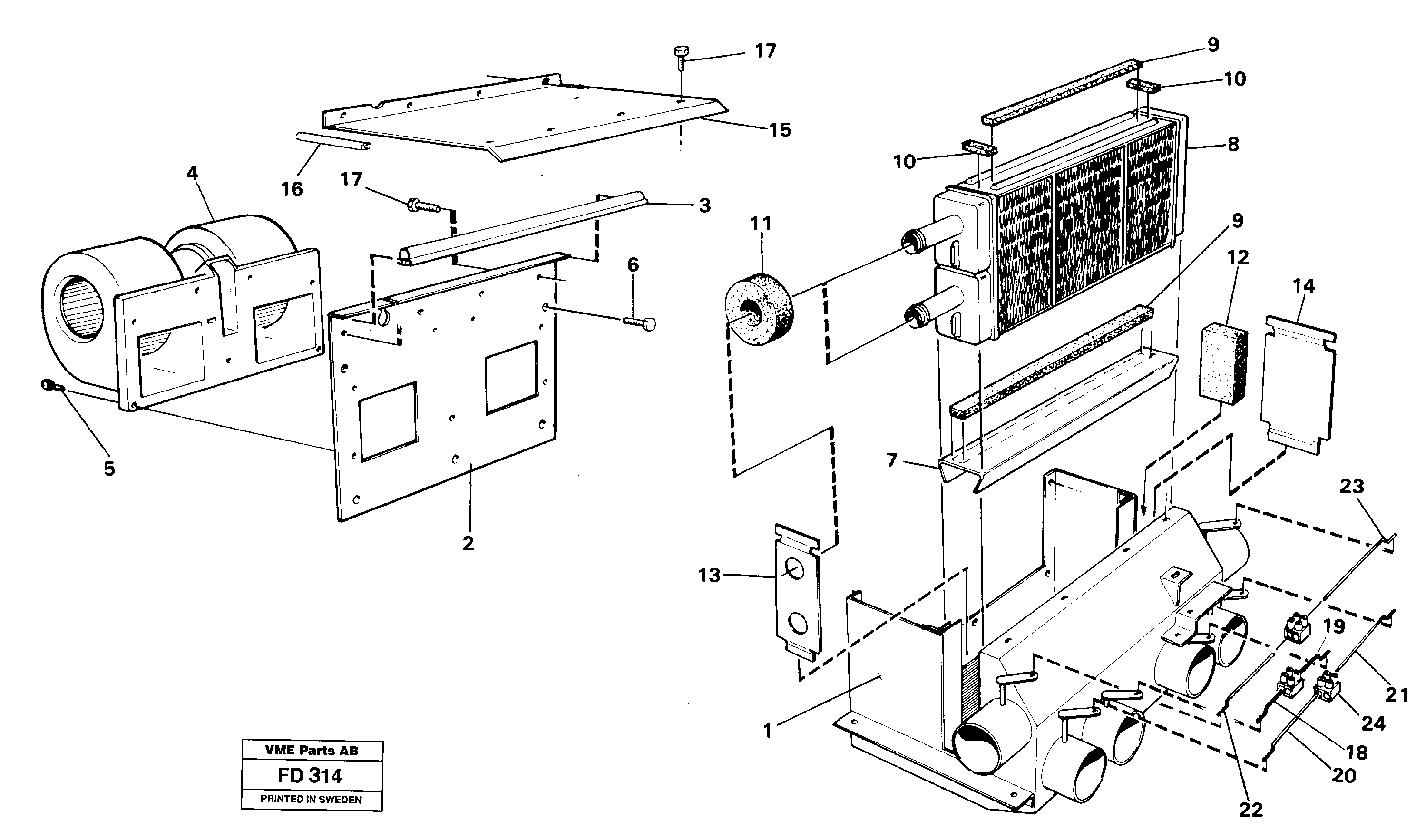 Cab heater — volvo parts diagram