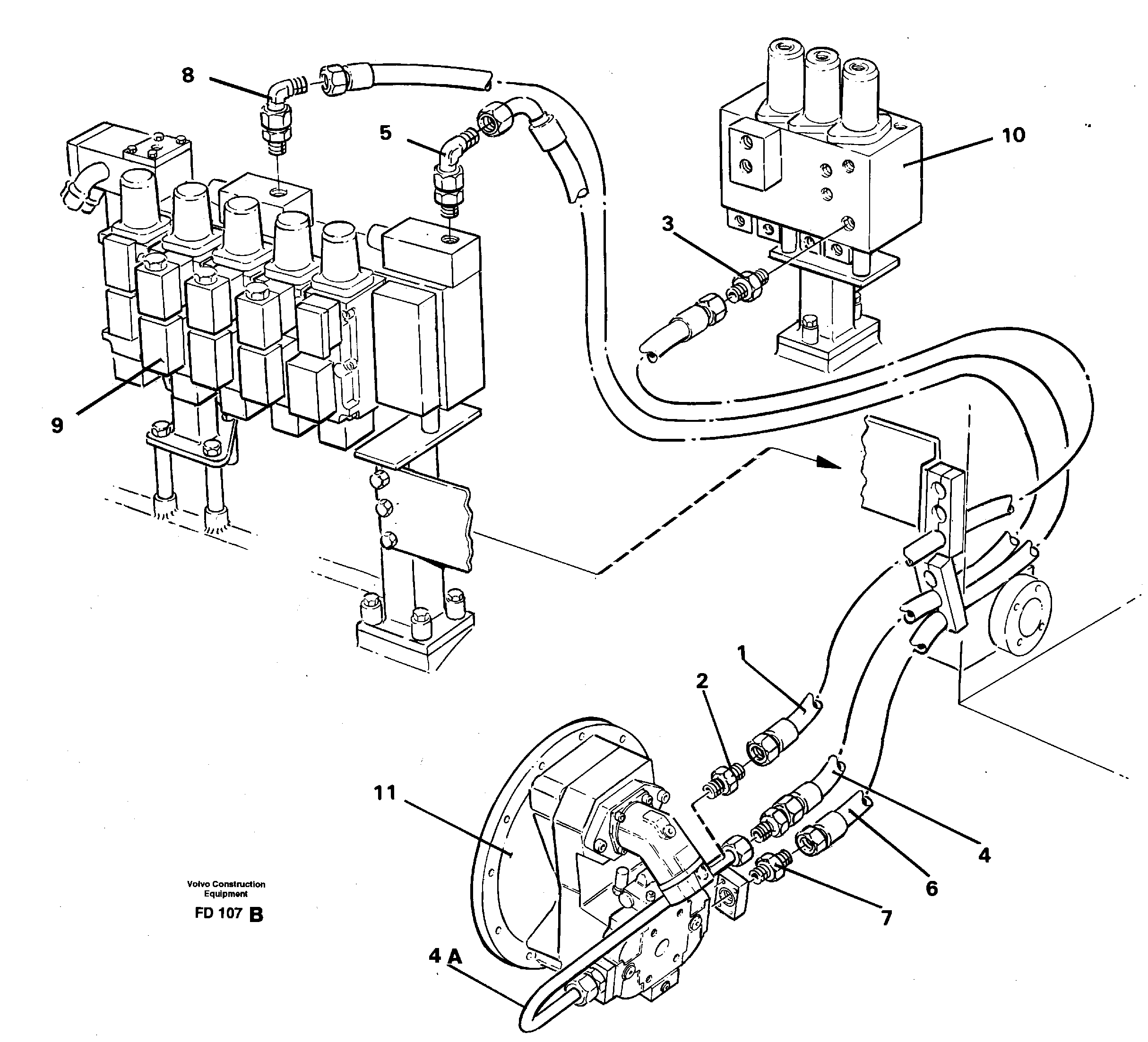 Hydraulic system, feed line — volvo parts diagram