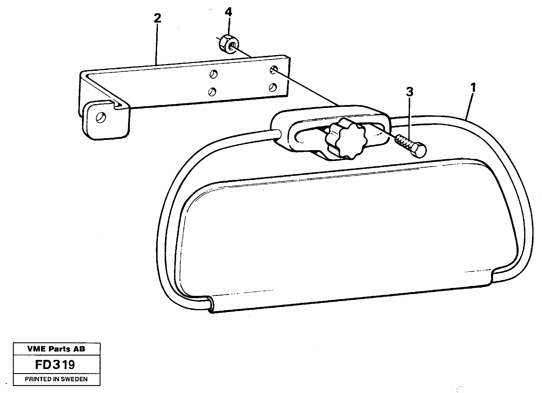 Sun visor  14247059,STD SER NO 206- — volvo parts diagram