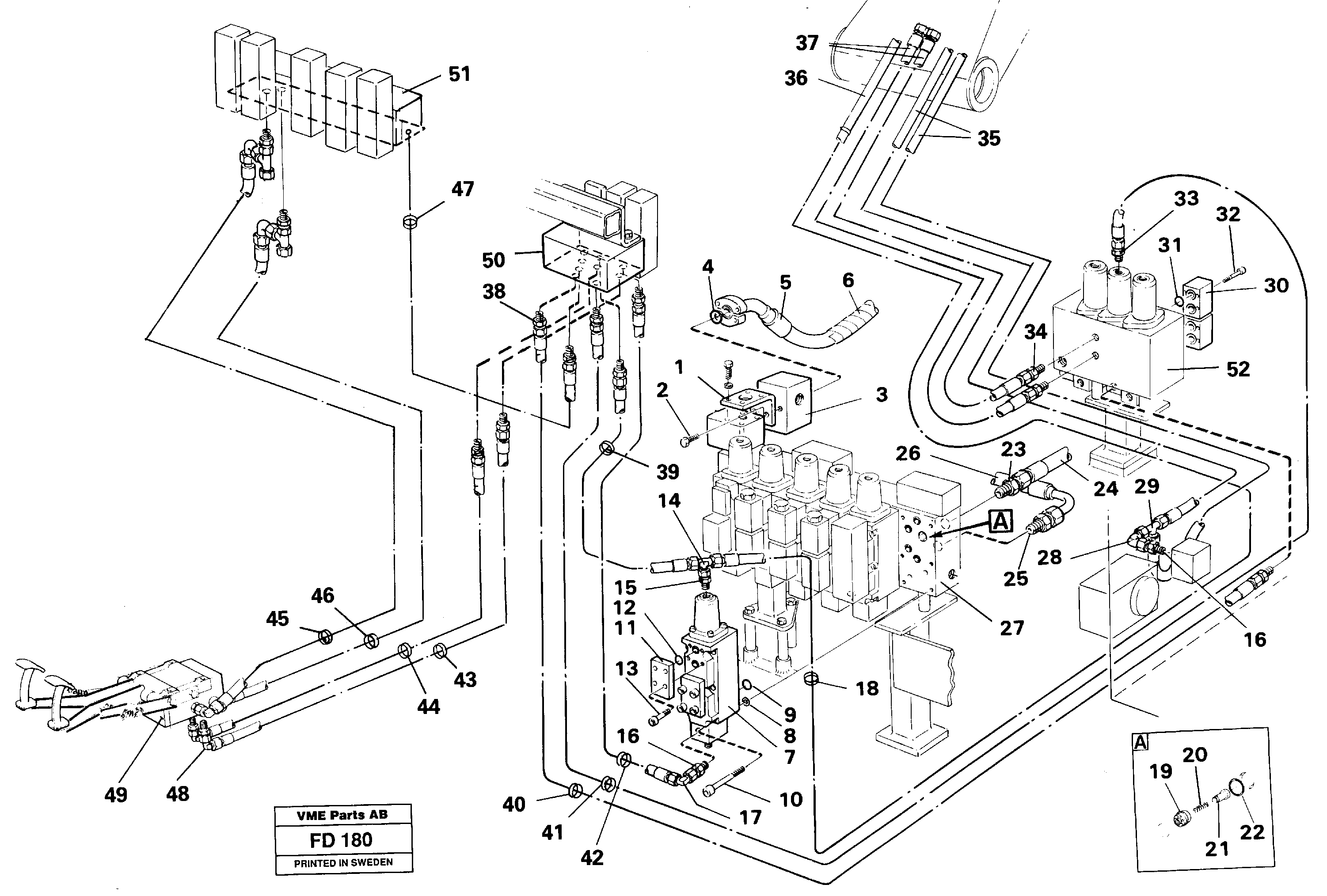 Slope bucket/rot,hydr, in base machine for adjustable boom  14258391 — volvo parts diagram