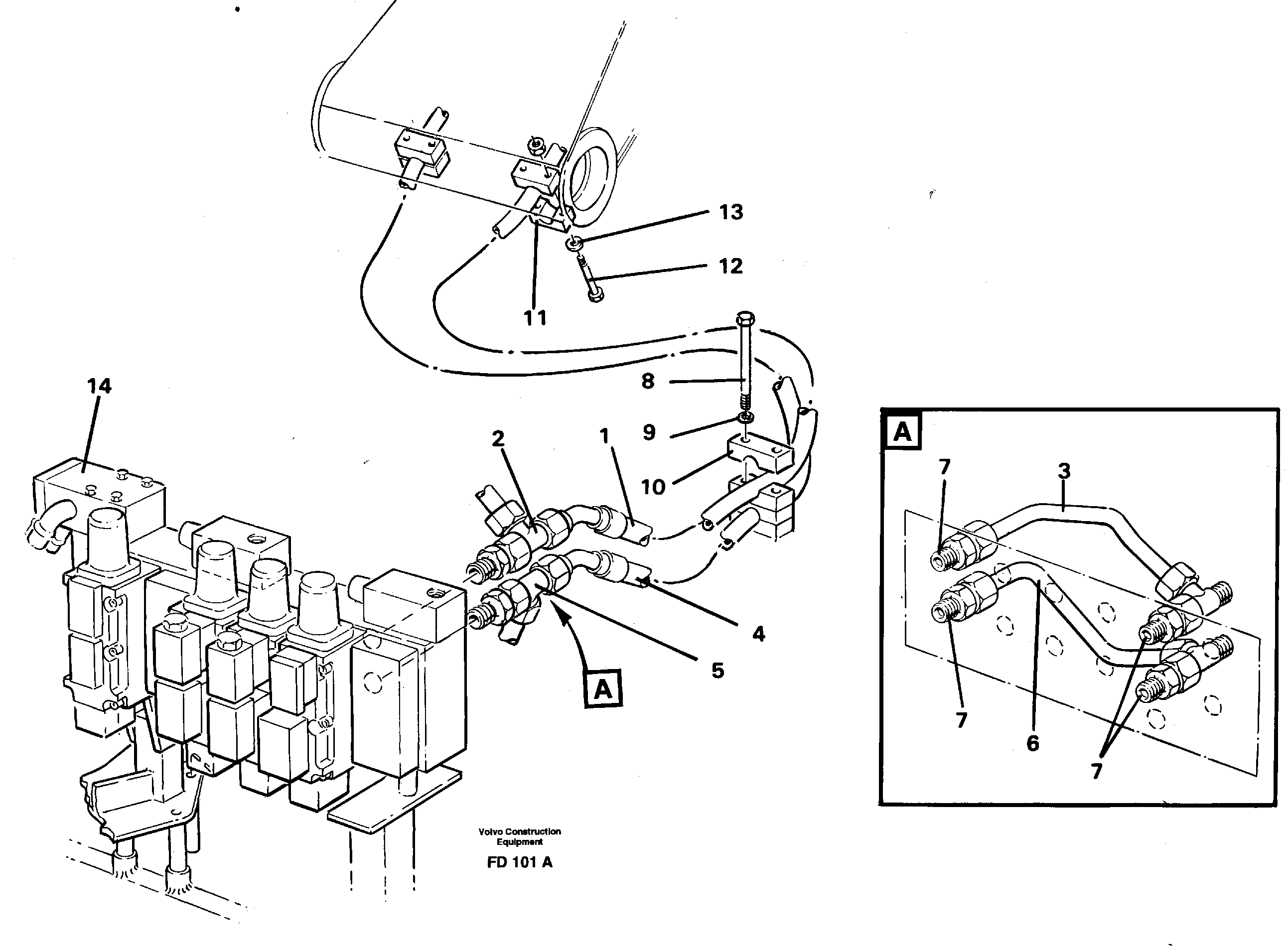 Hydraulic system,boom — volvo parts diagram