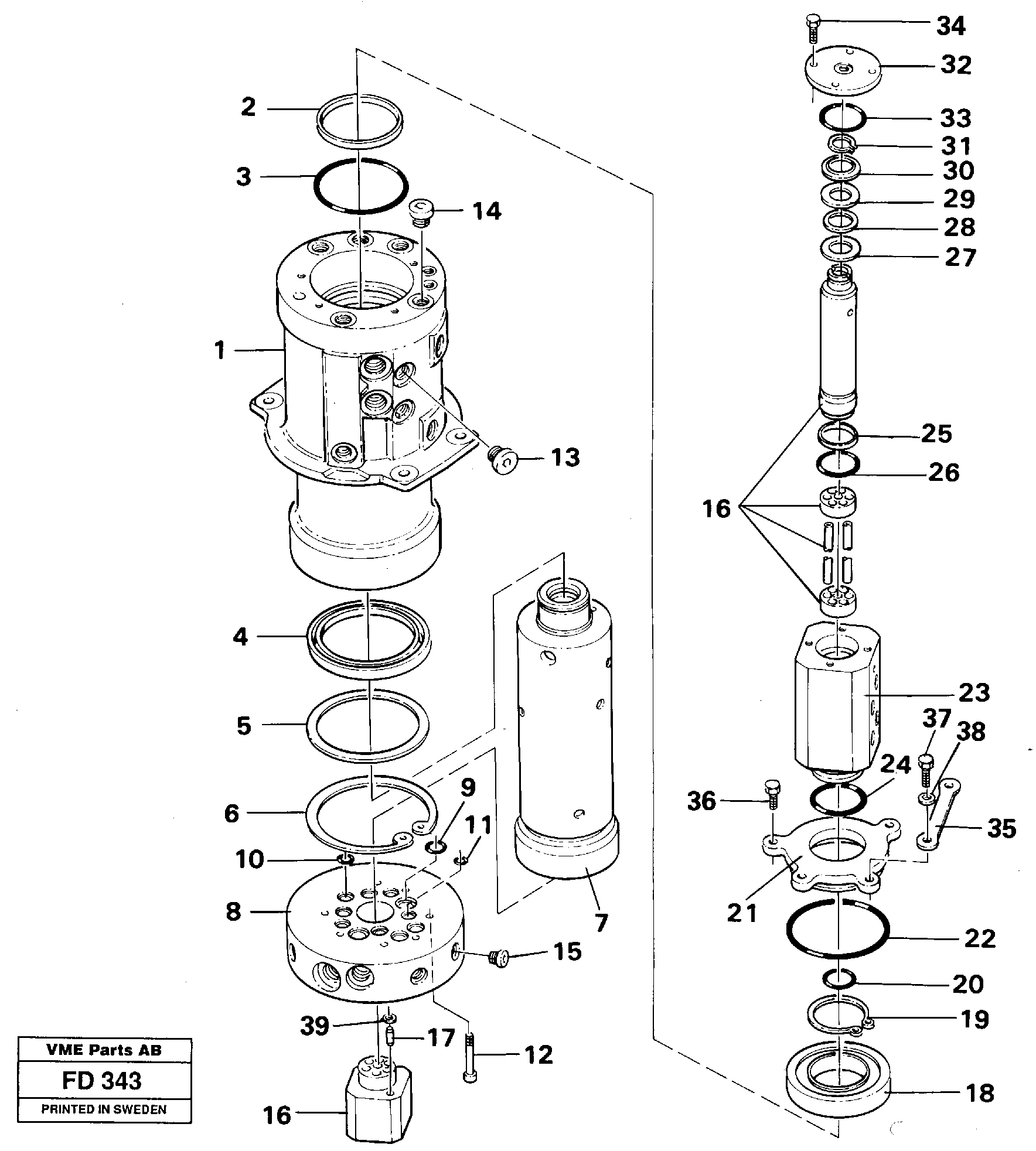 Turning joint — volvo parts diagram