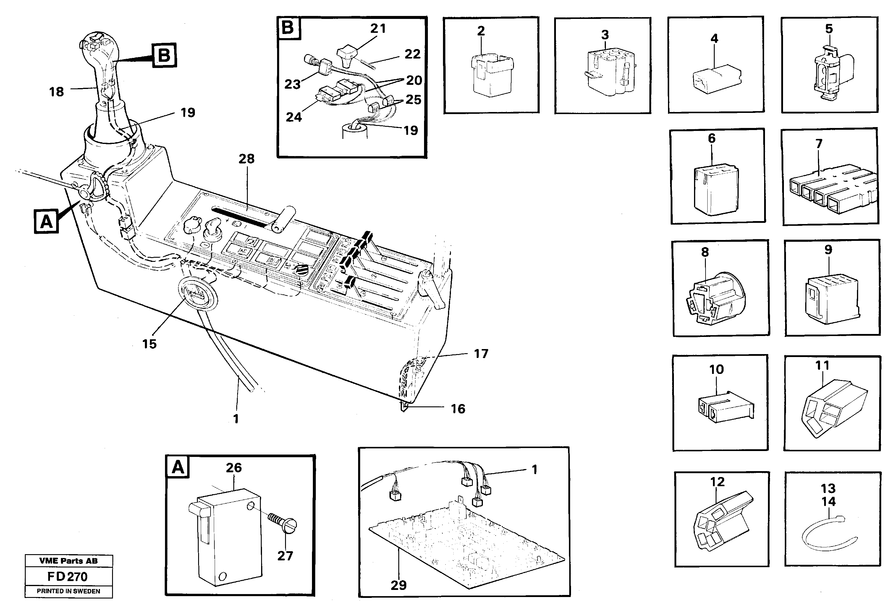 Cable harness, side panel, left — volvo parts diagram