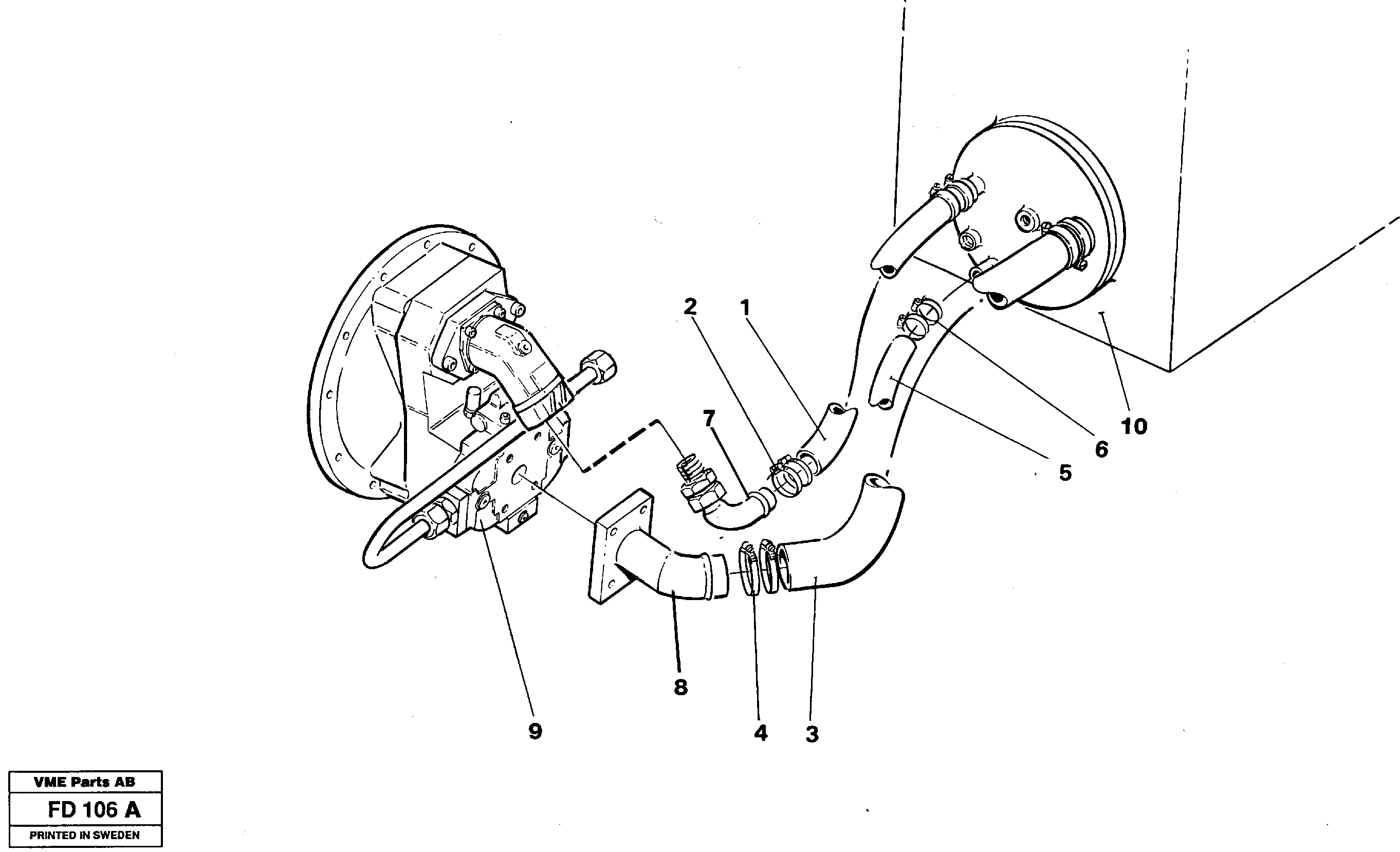 Hydraulic system, suction lines — volvo parts diagram