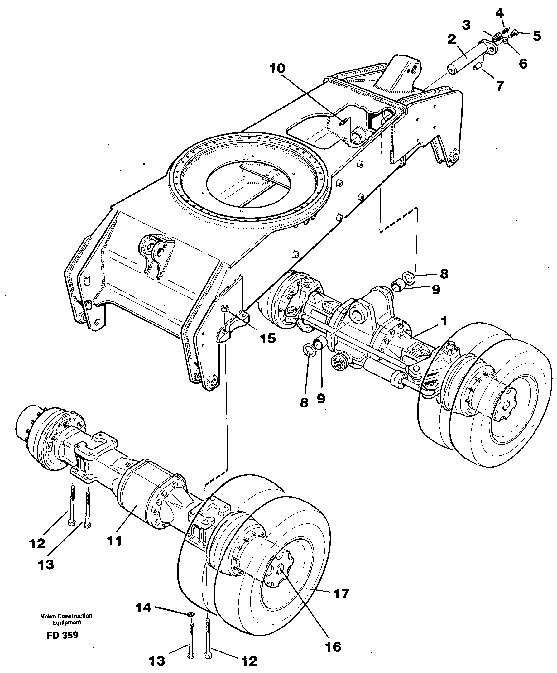 Driveshafts with assembly parts — volvo parts diagram