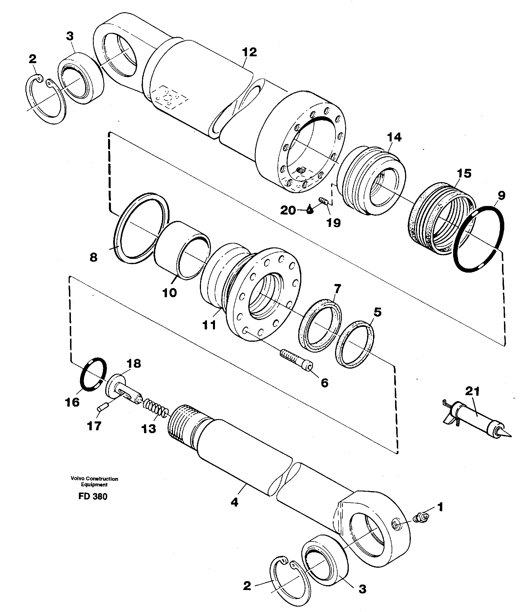 Hydraulic cylinder, stabilisor — volvo parts diagram