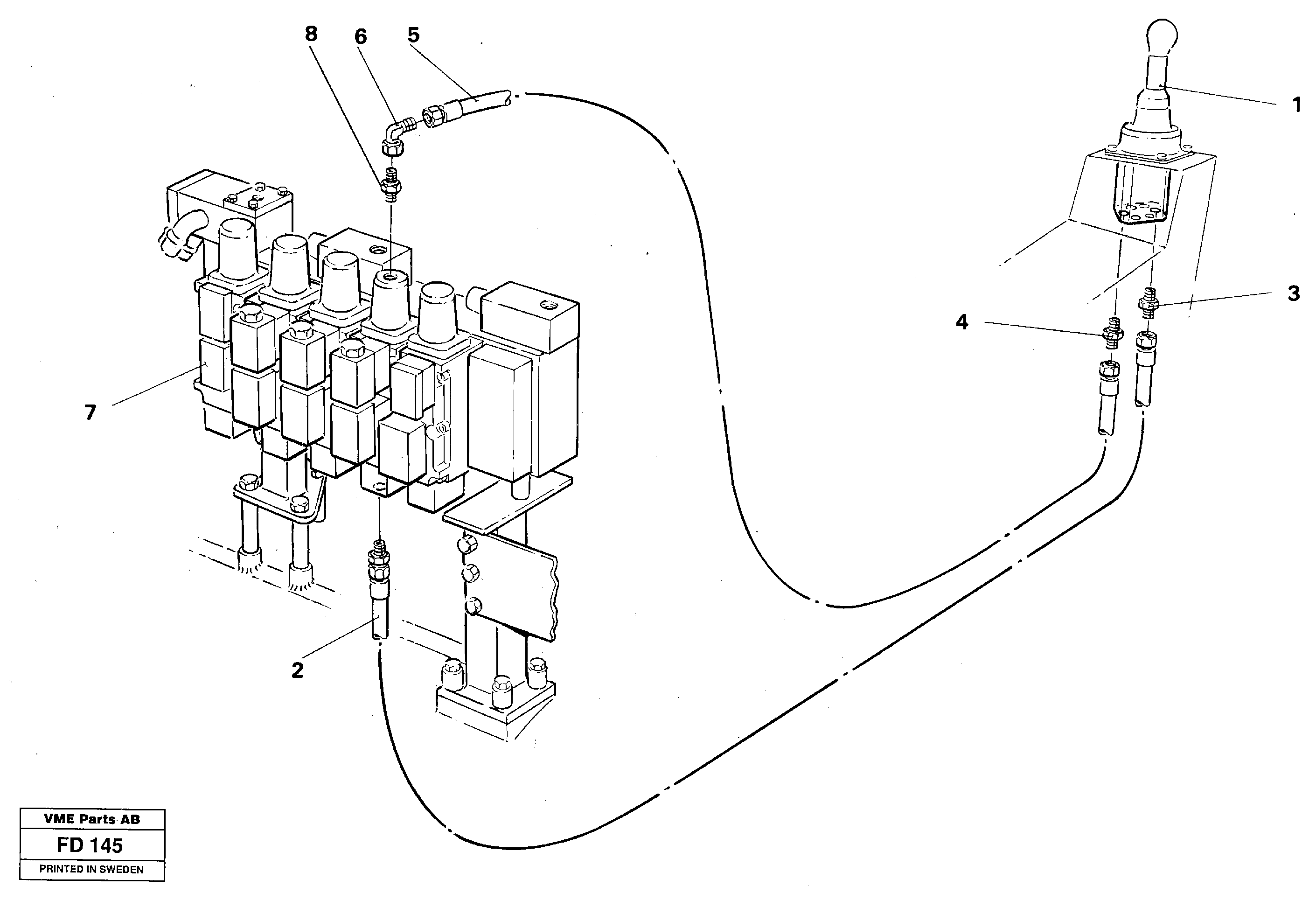 Servo hydraulics, dipper arm — volvo parts diagram