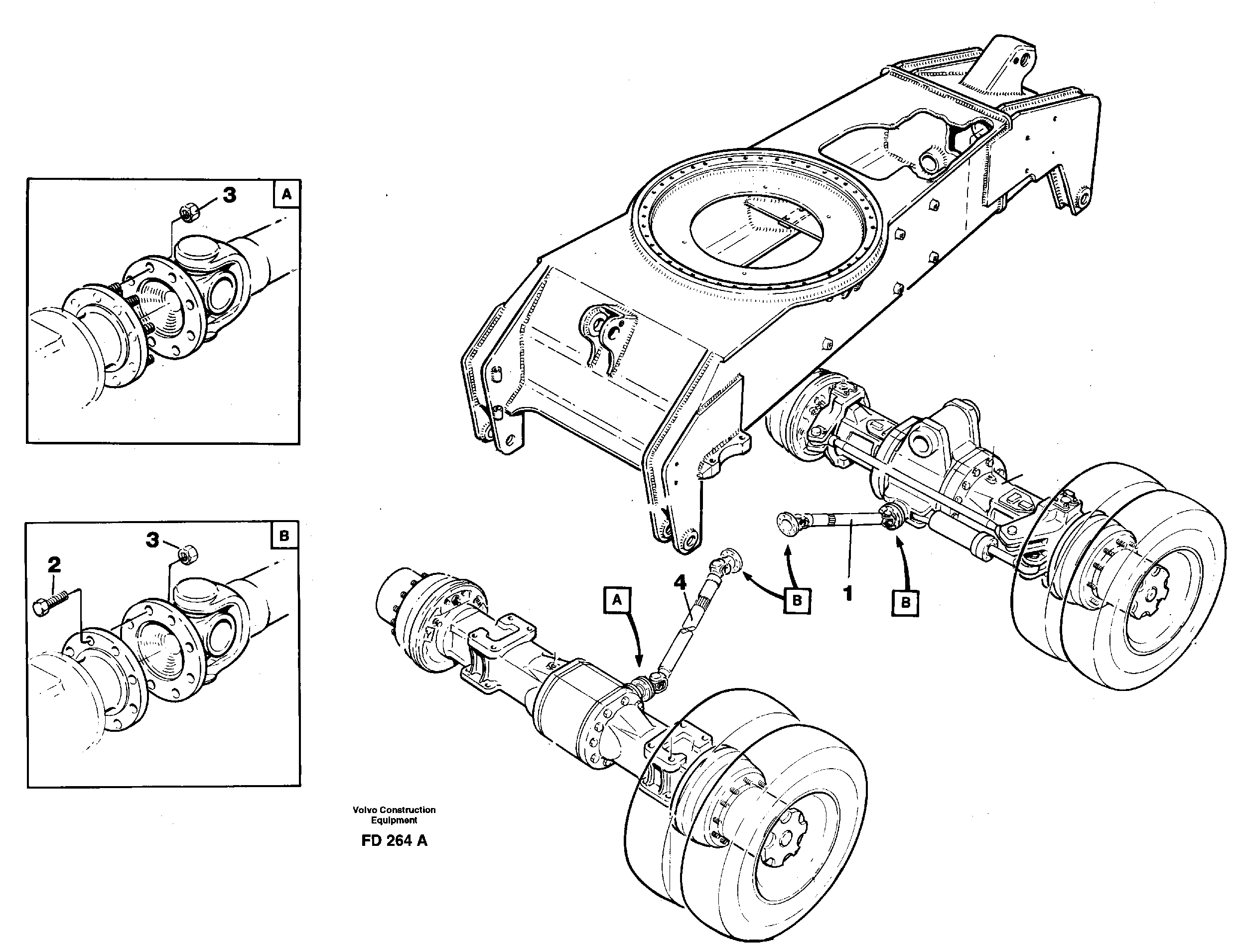 Propeller shafts with fitting parts — volvo parts diagram