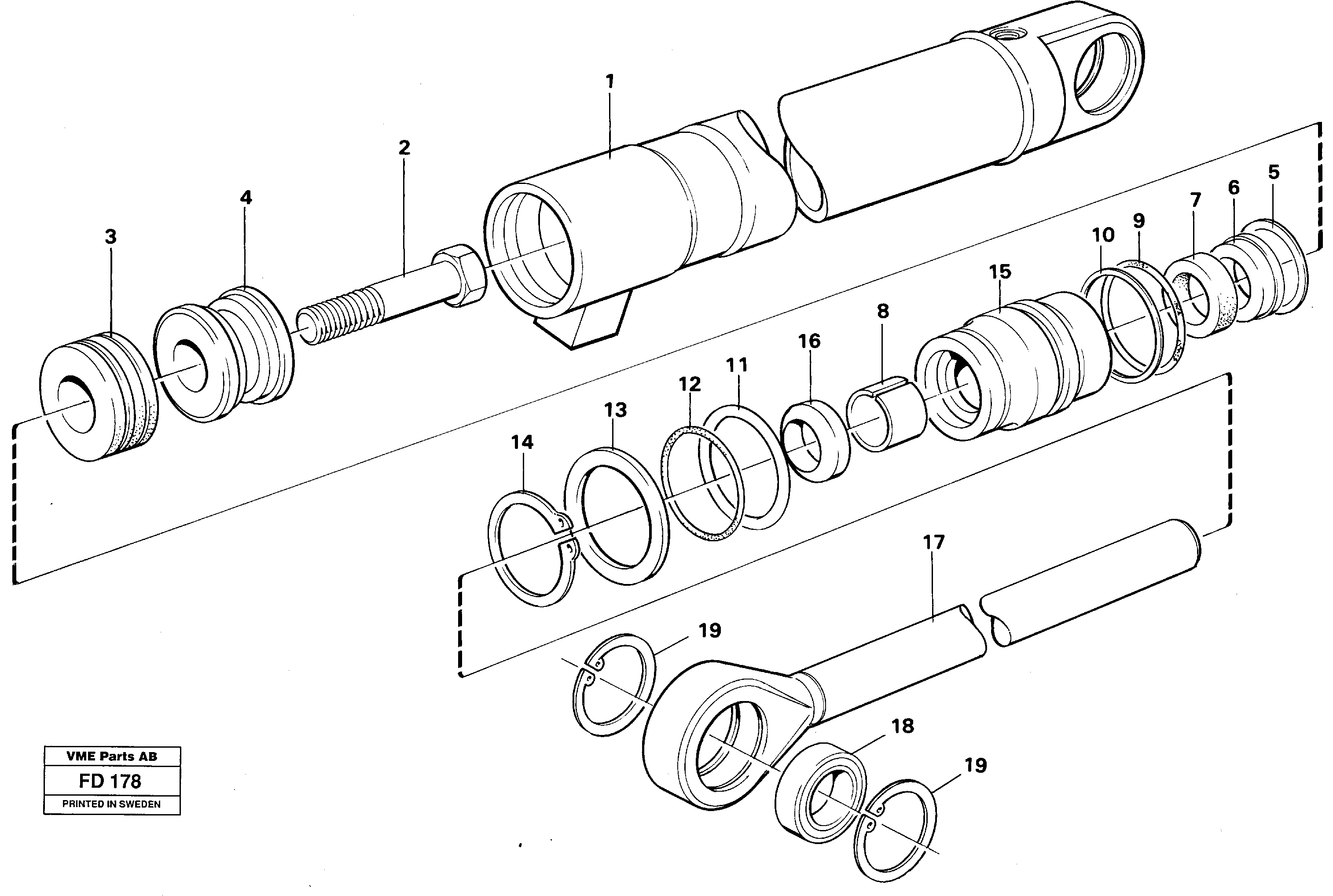 Hydraulic cylinder — volvo parts diagram