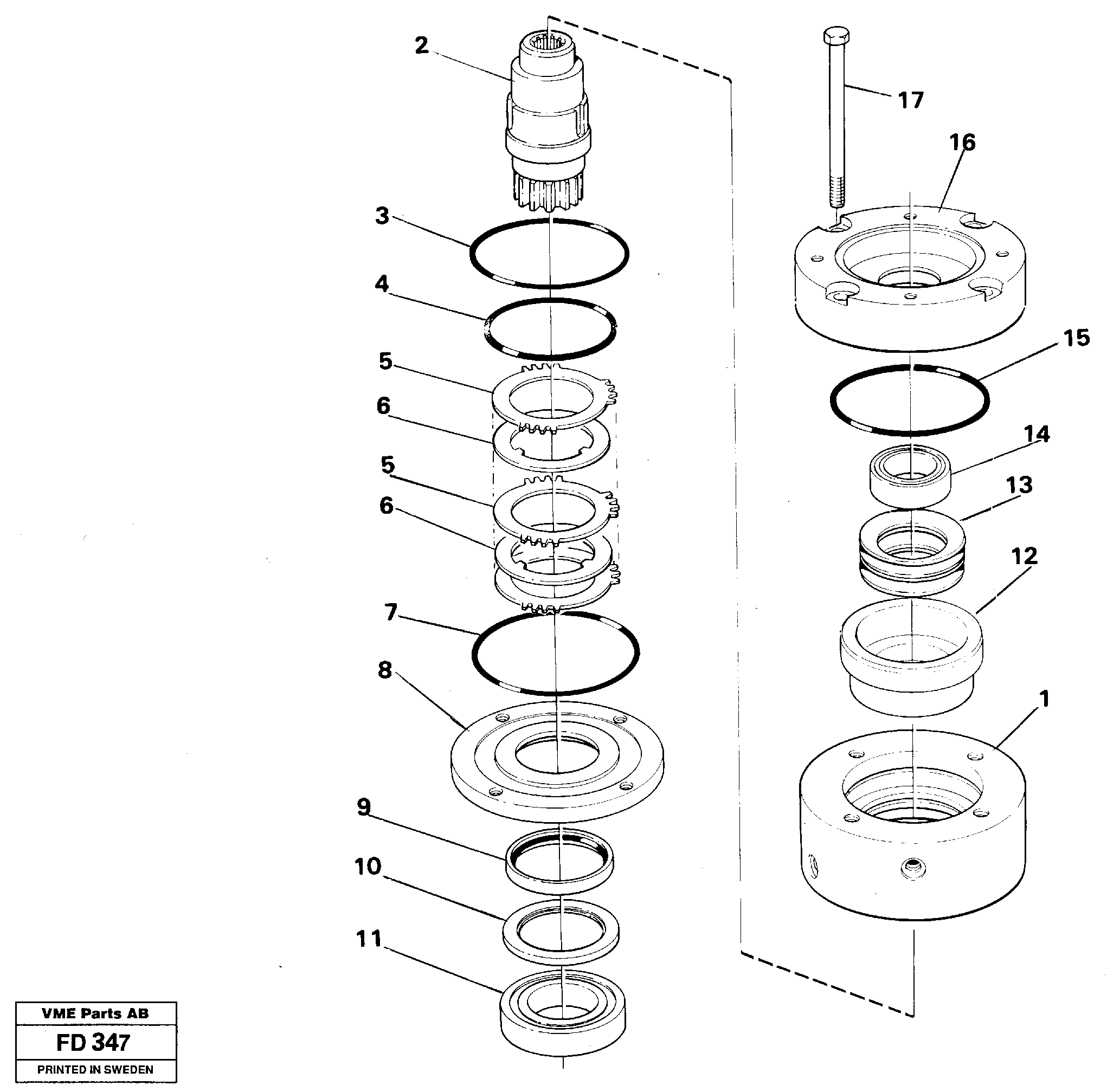 Slewing brake — volvo parts diagram