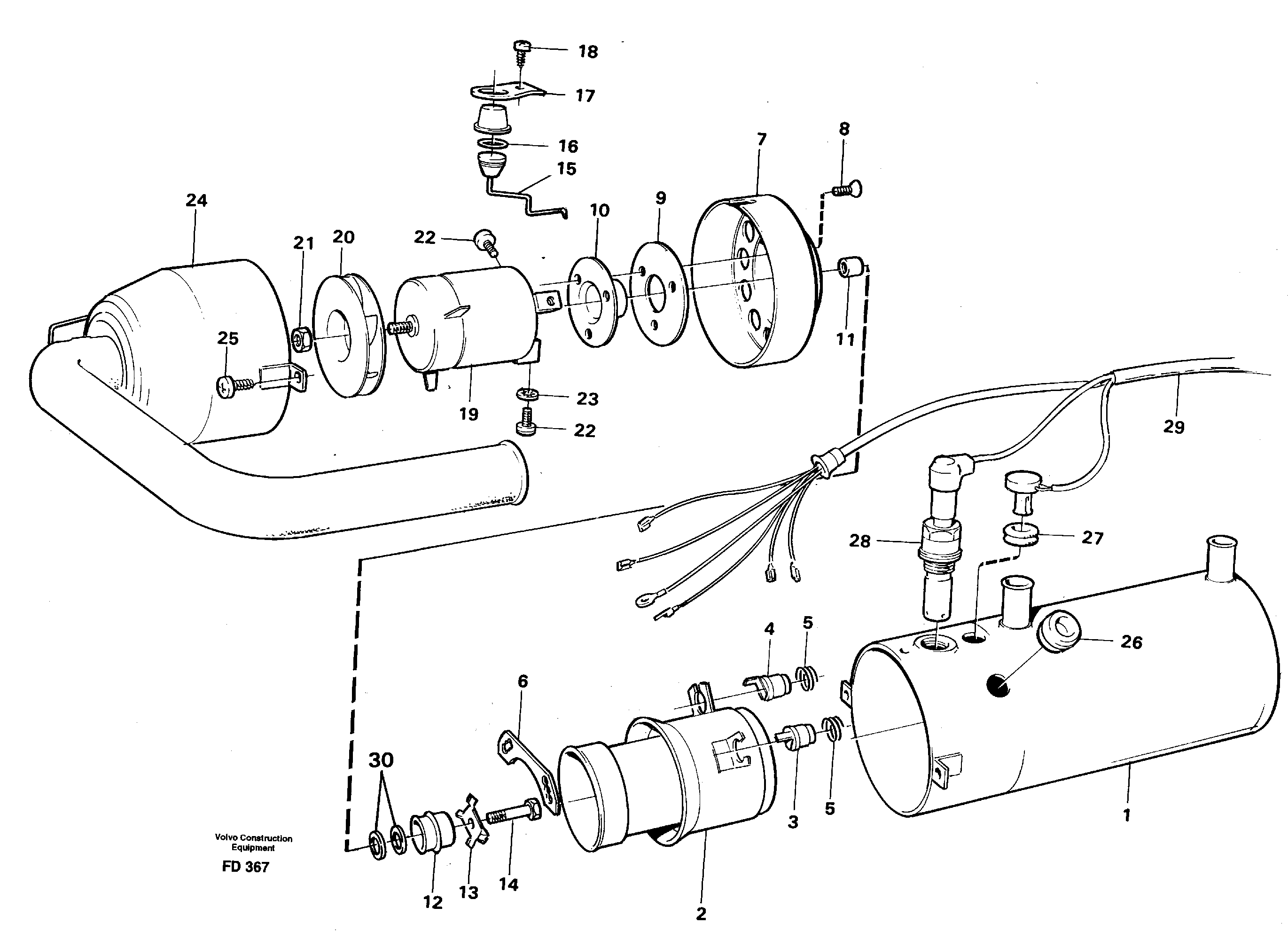Heater, diesel  14264208 — volvo parts diagram