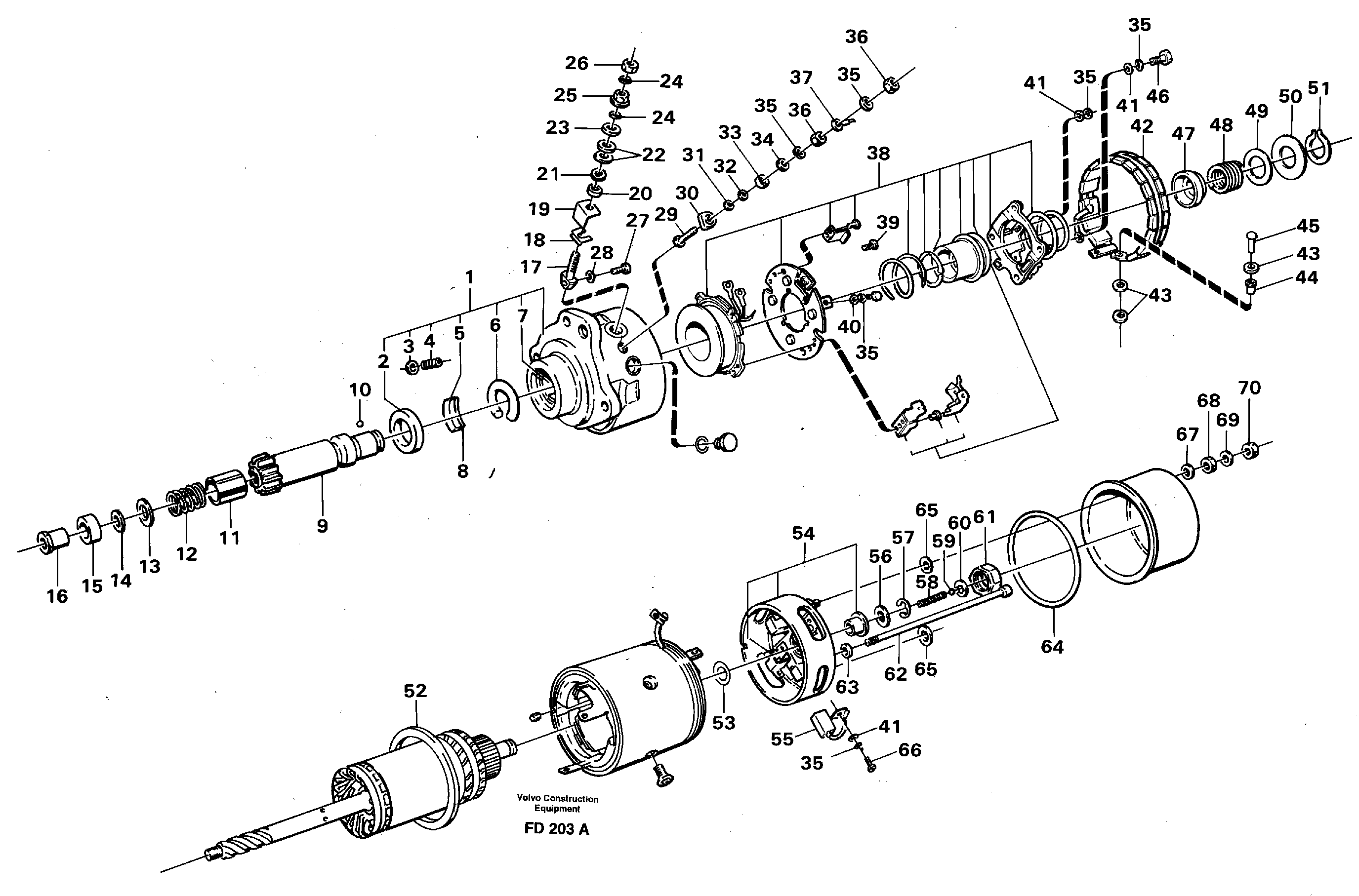 Starter motor — volvo parts diagram