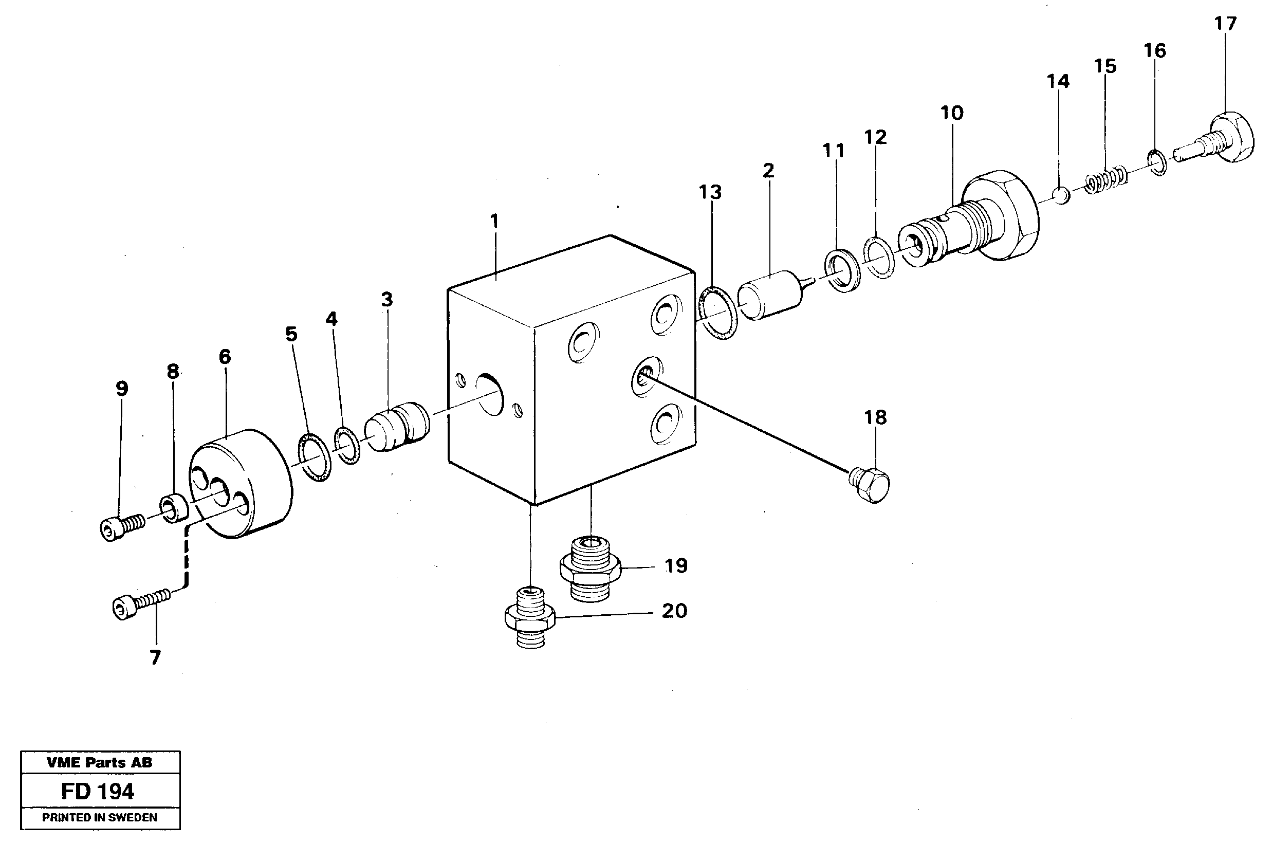 Hydraulic lock, oscillanting system — volvo parts diagram