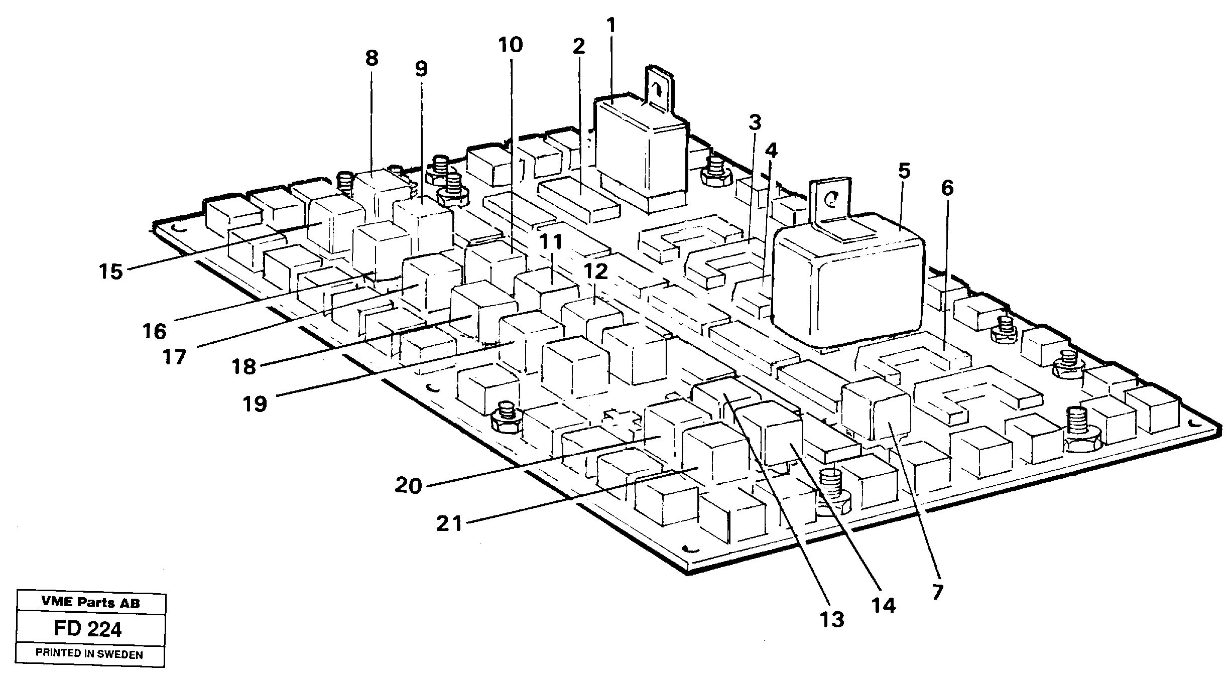 Electrical distribution unit, relay — volvo parts diagram