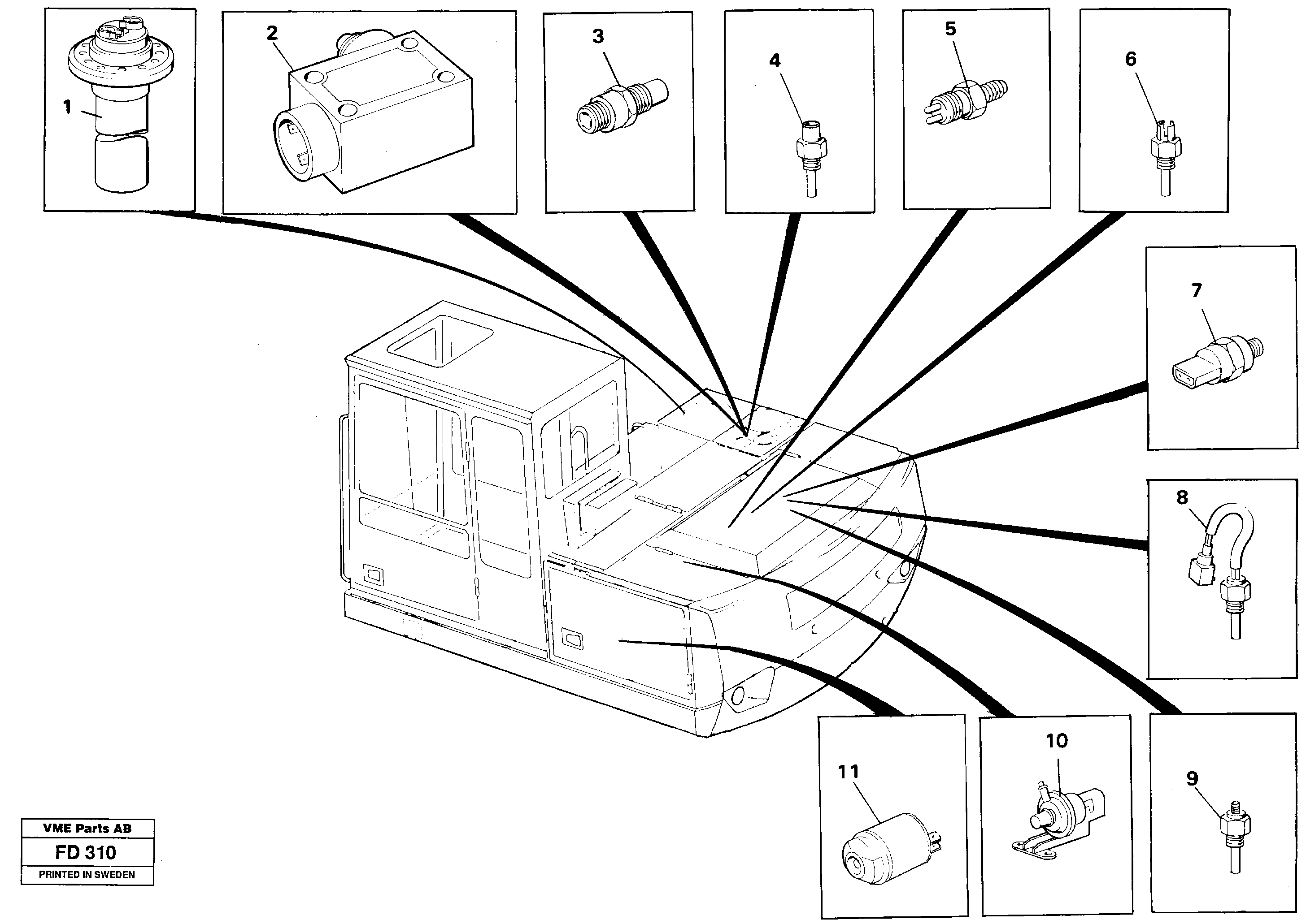 Sensor — volvo parts diagram