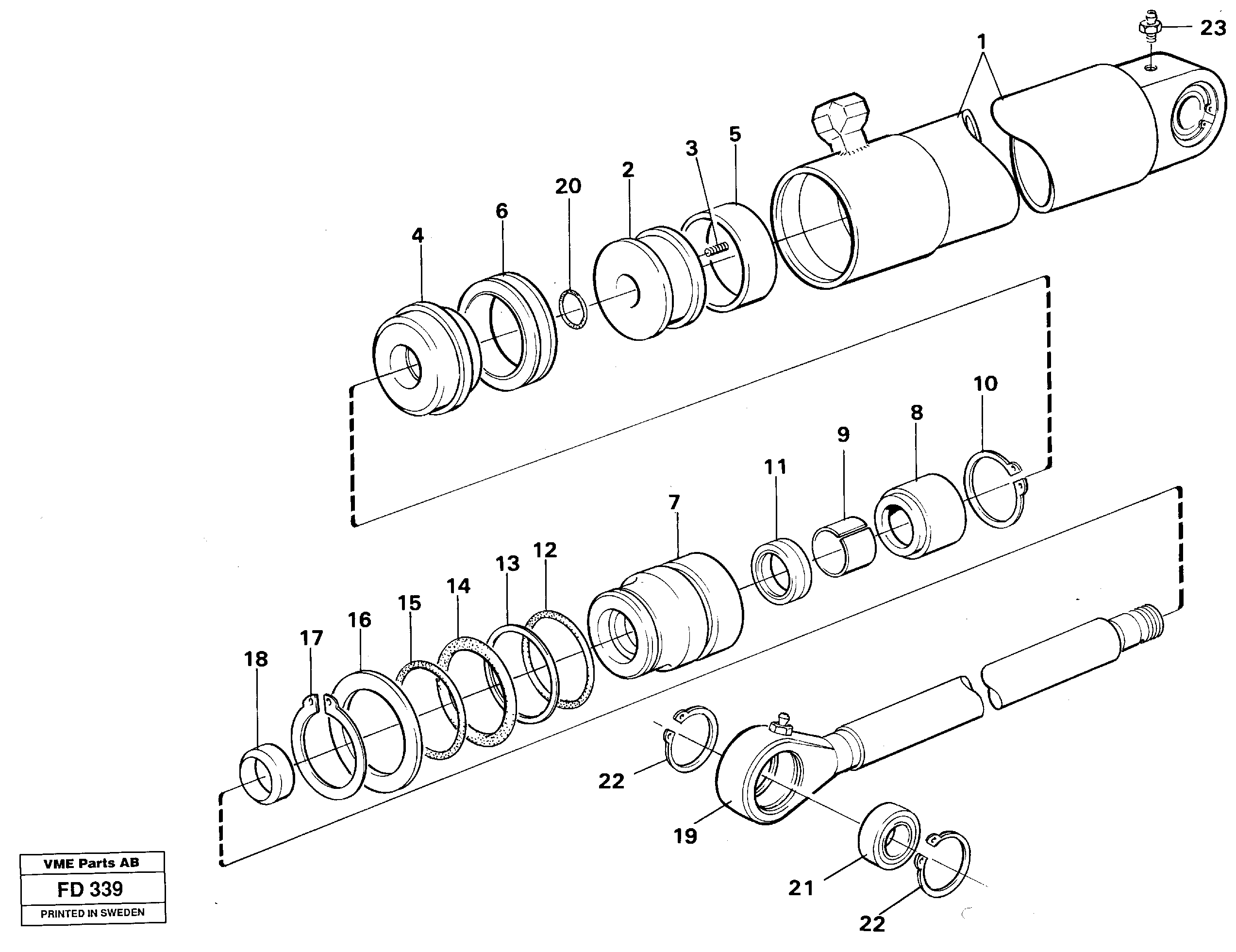 Hydraulic cylinder — volvo parts diagram