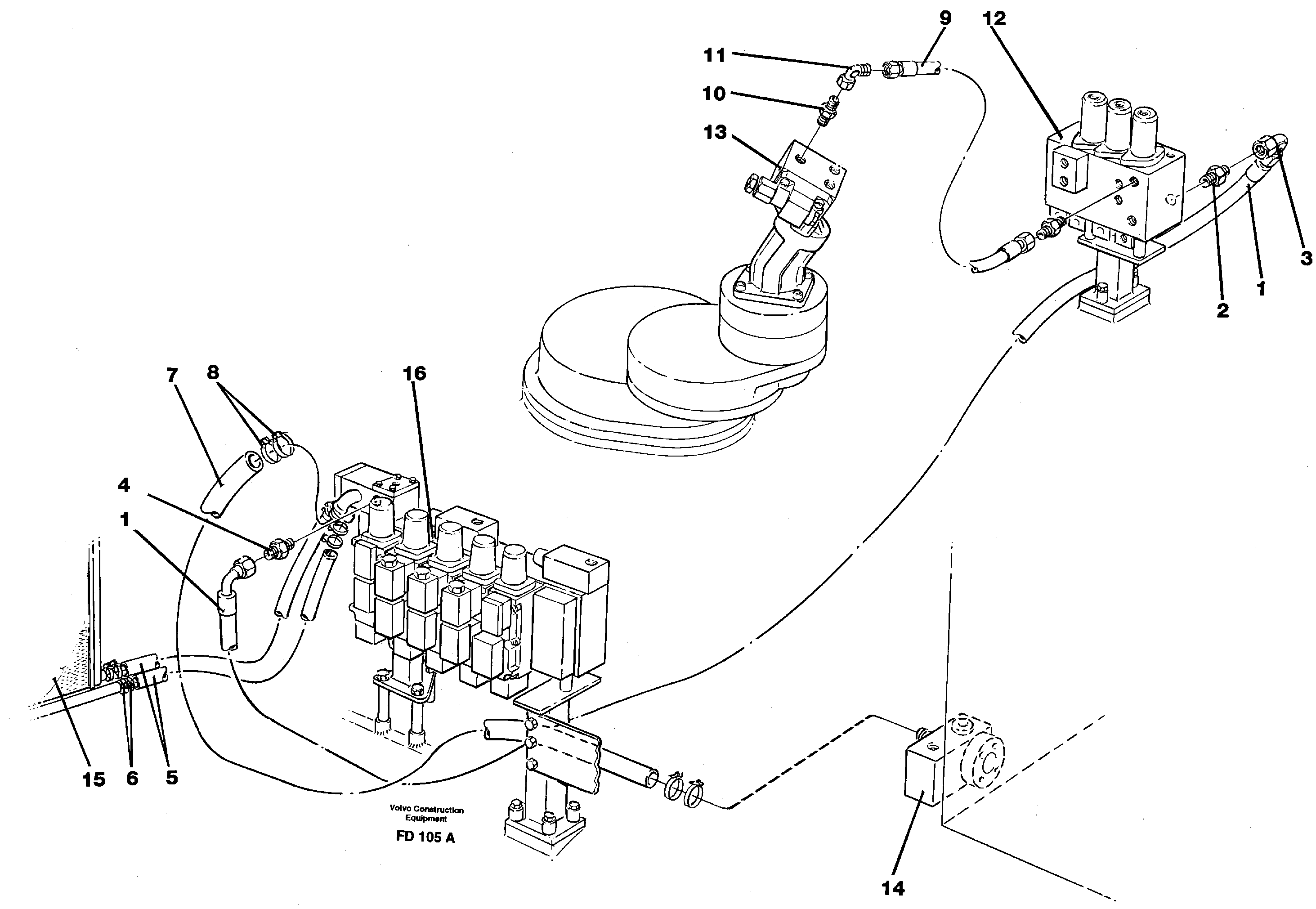Hydraulic system, return lines — volvo parts diagram