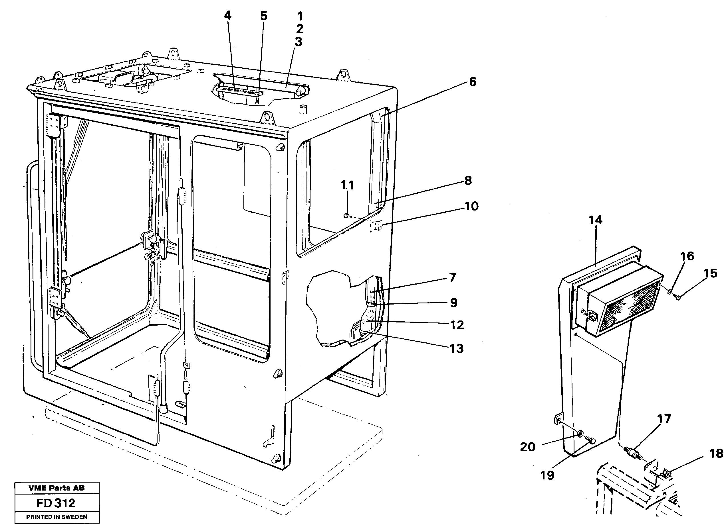 Air duct,cab — volvo parts diagram