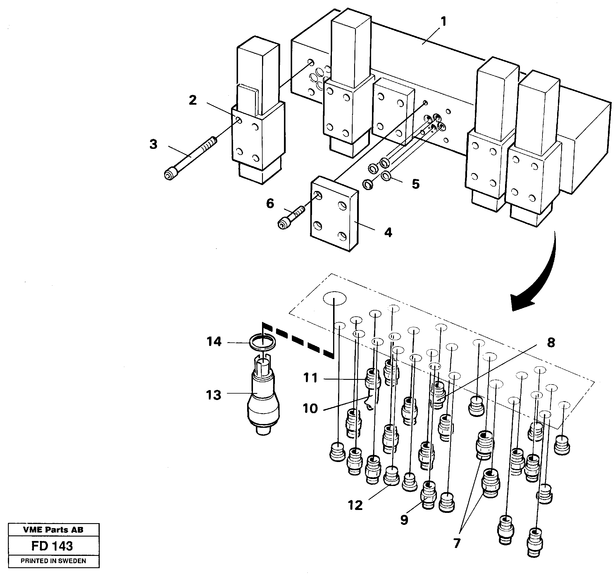 Stop control block — volvo parts diagram
