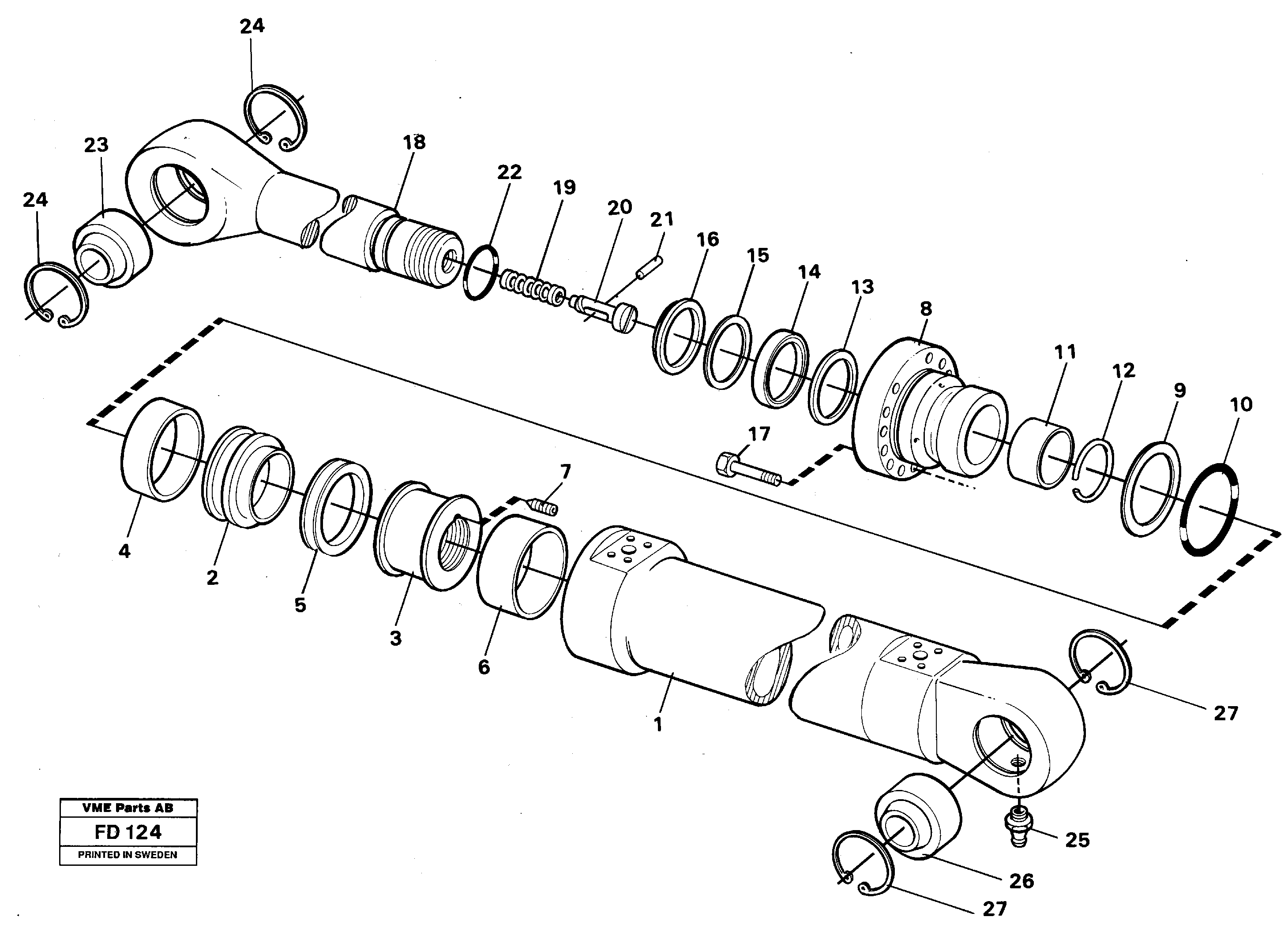 Bucket cylinder — volvo parts diagram