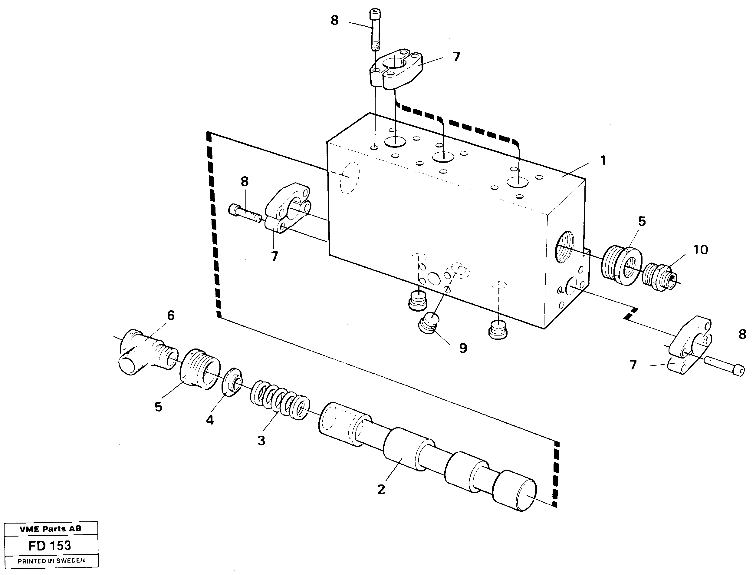Operating valve, grab bucket — volvo parts diagram