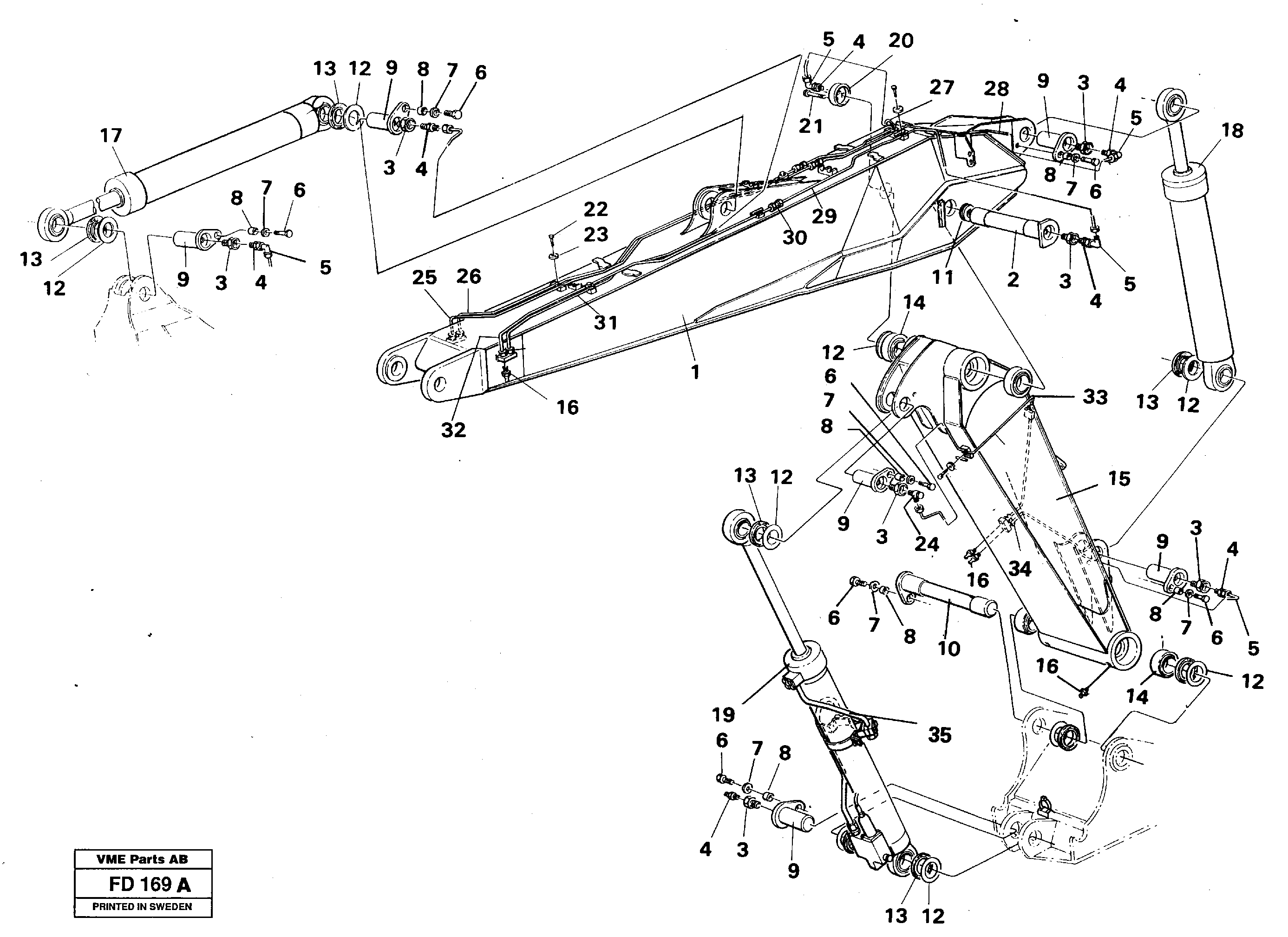 Adjustable boom — volvo parts diagram