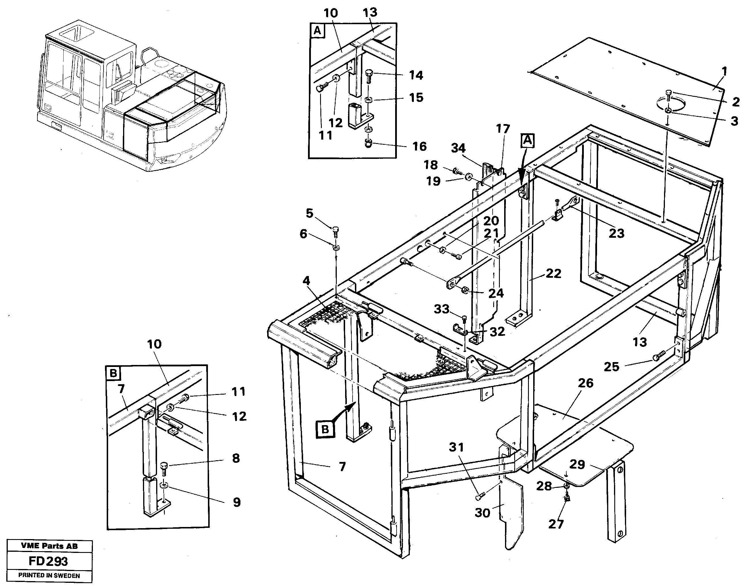 Support, cover plates — volvo parts diagram